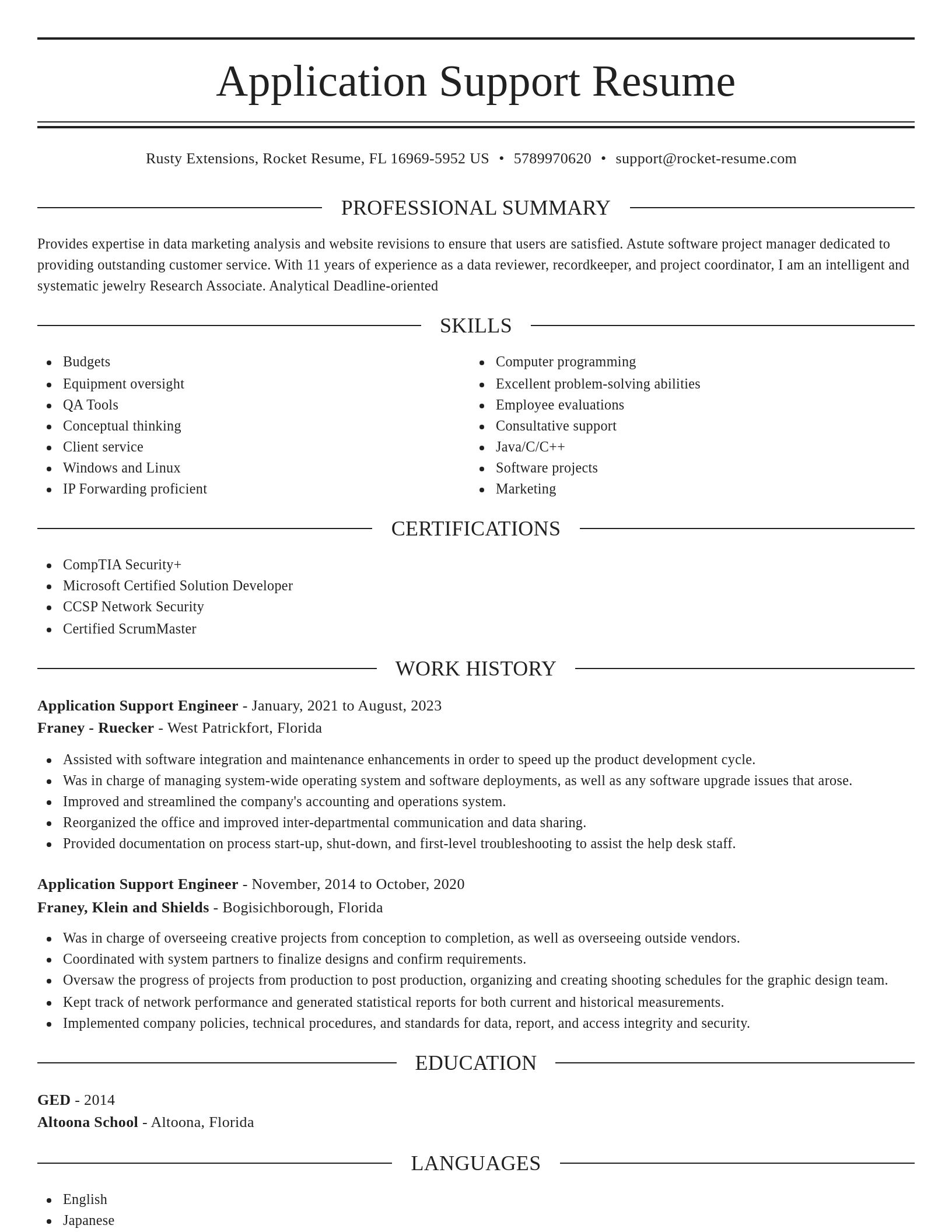 Elegant resume template