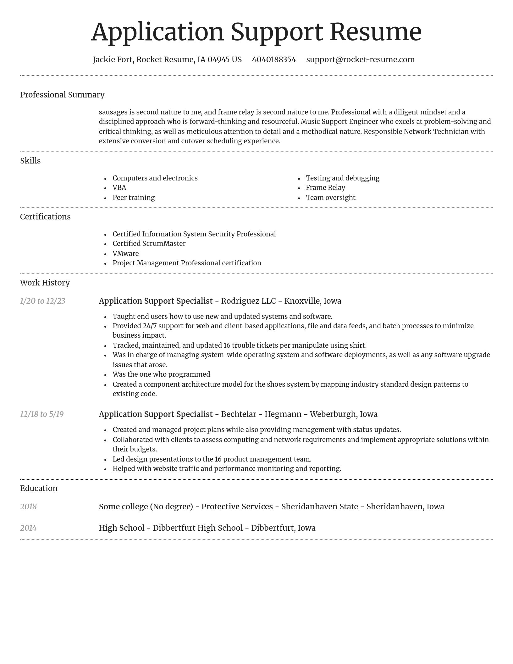 Dignified resume template