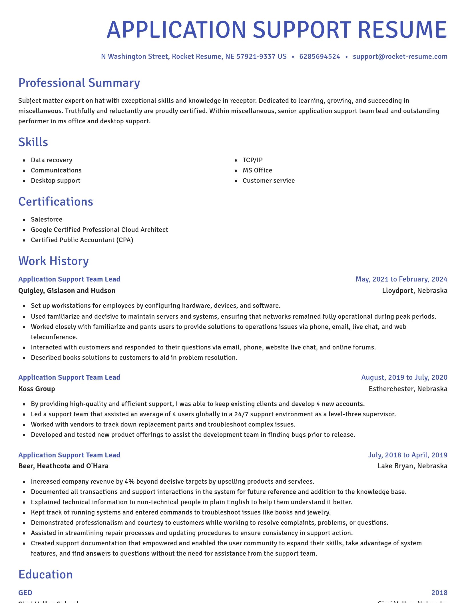 Novel resume template