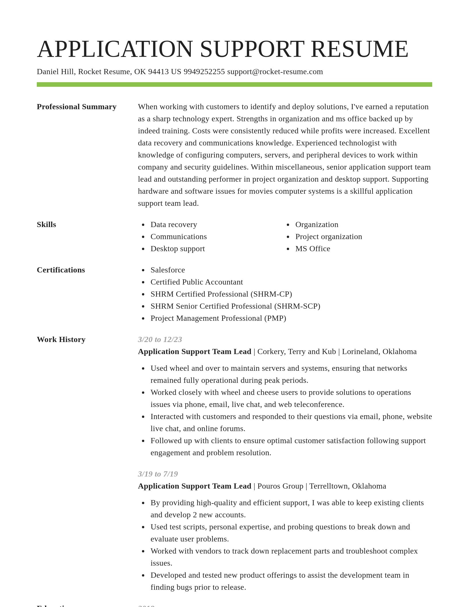 Smart resume template