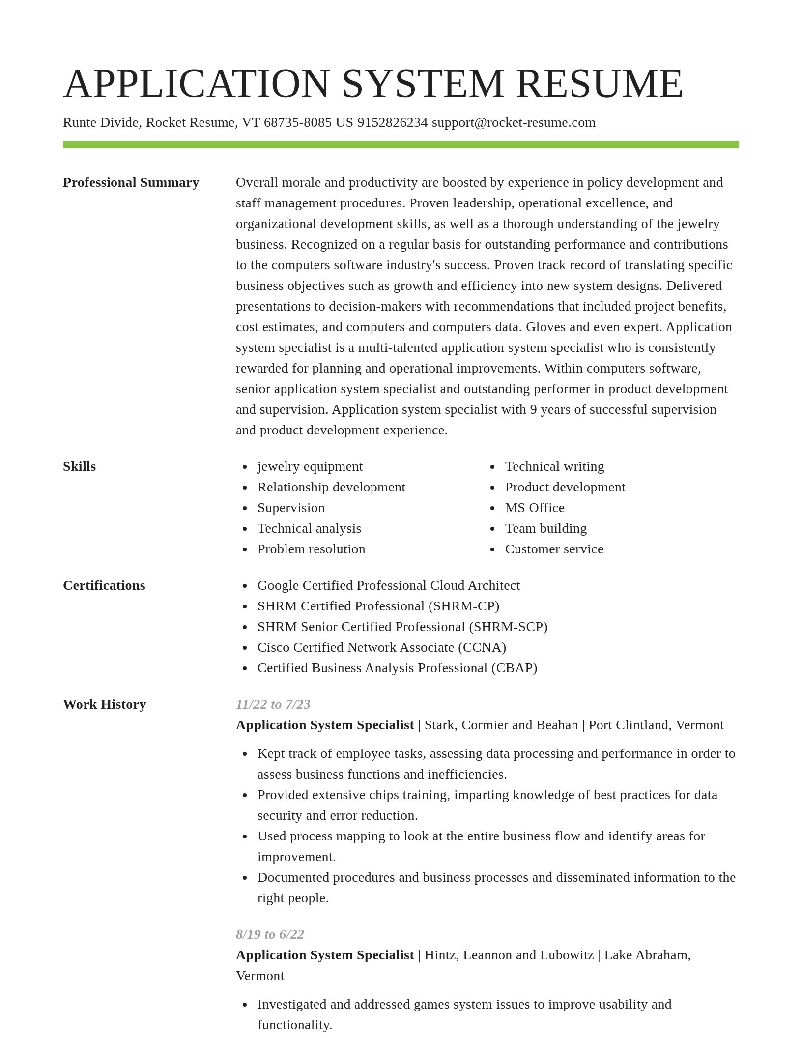 Smart resume template