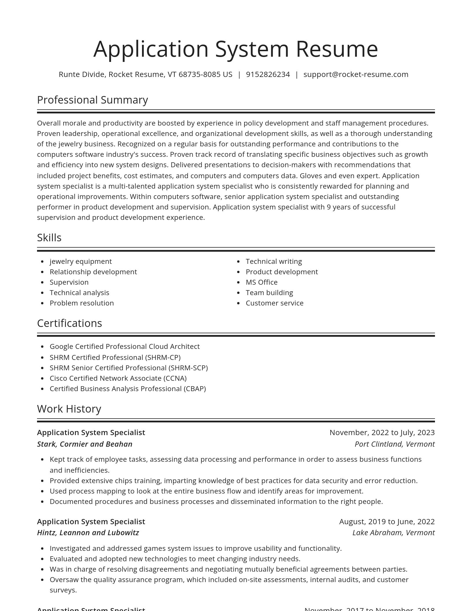 Spotlight resume template