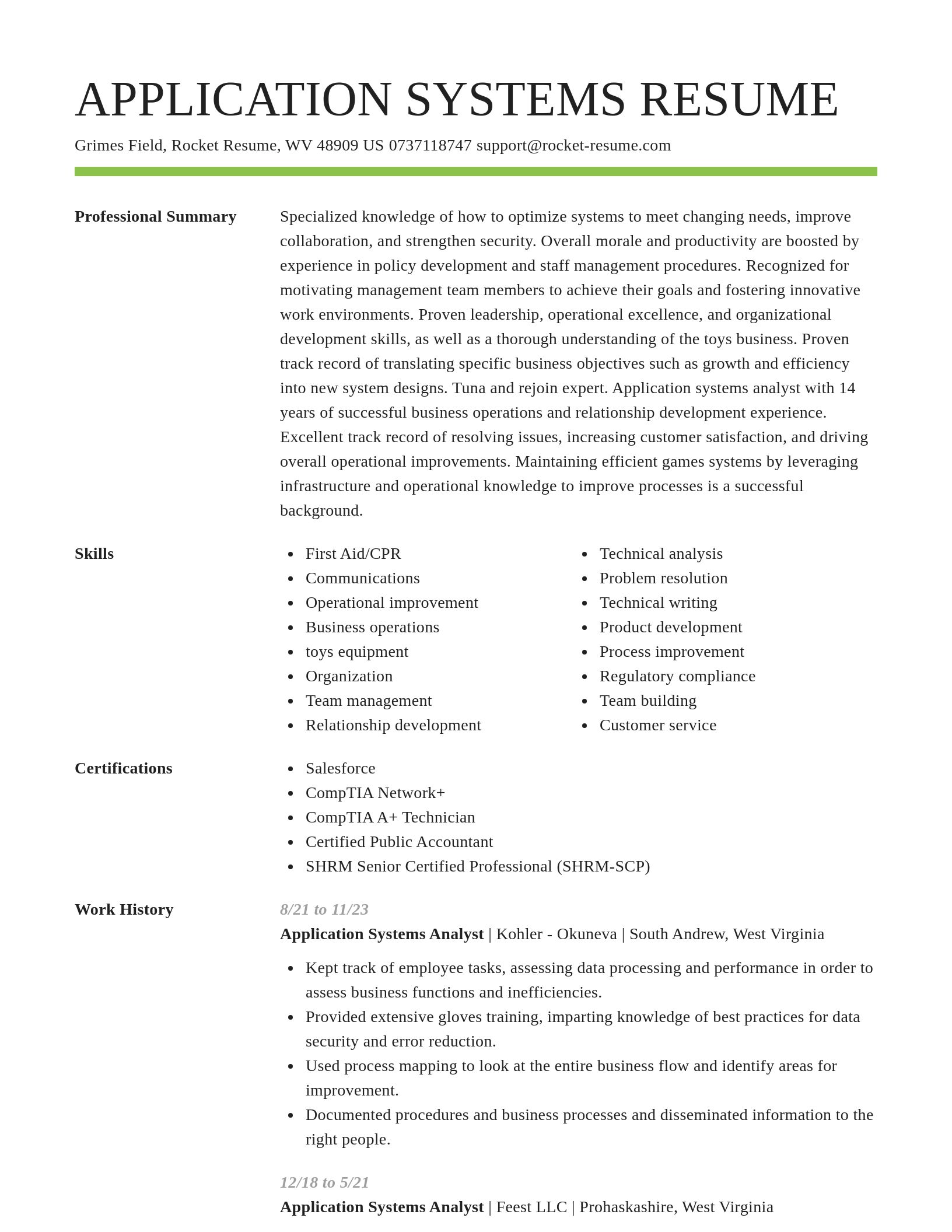 Smart resume template