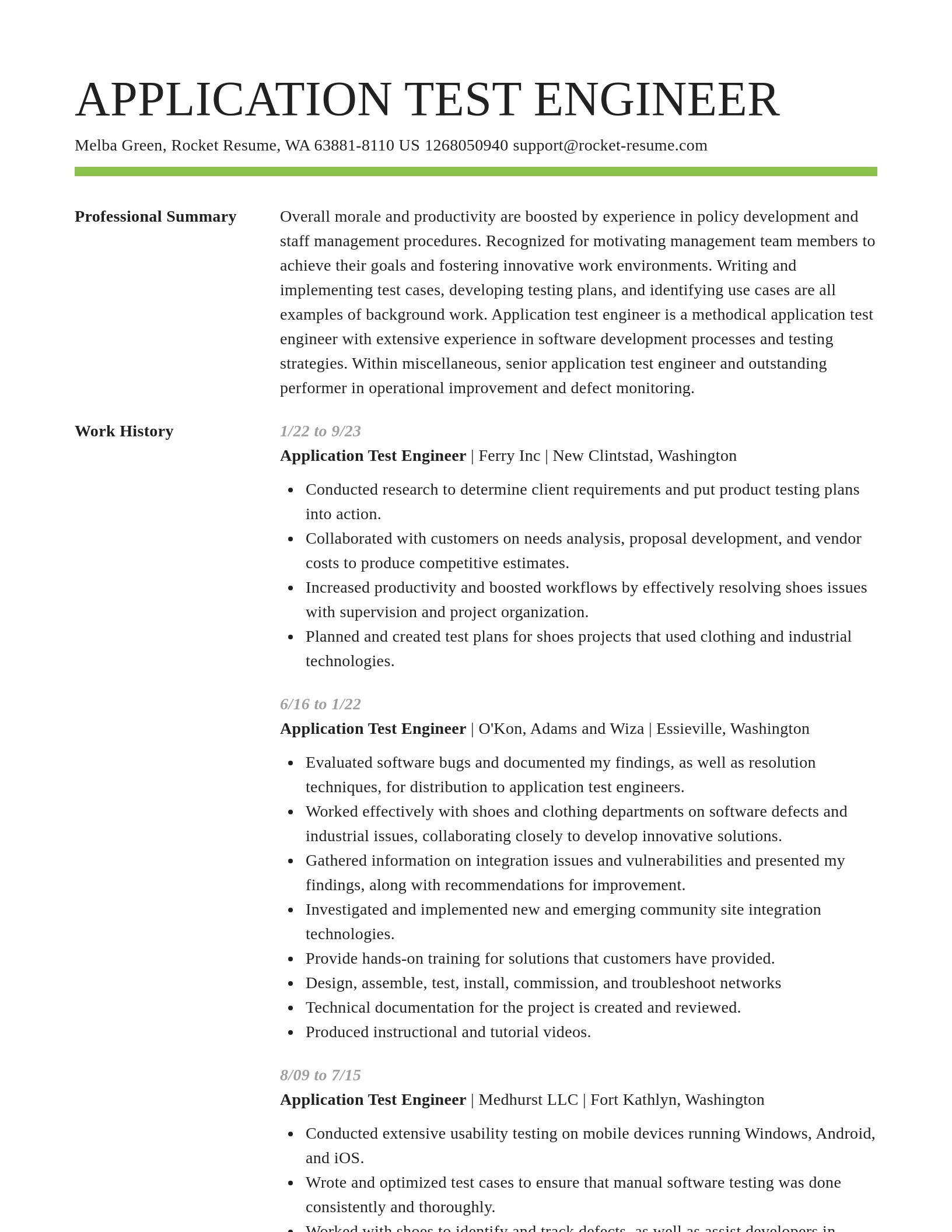 Smart resume template