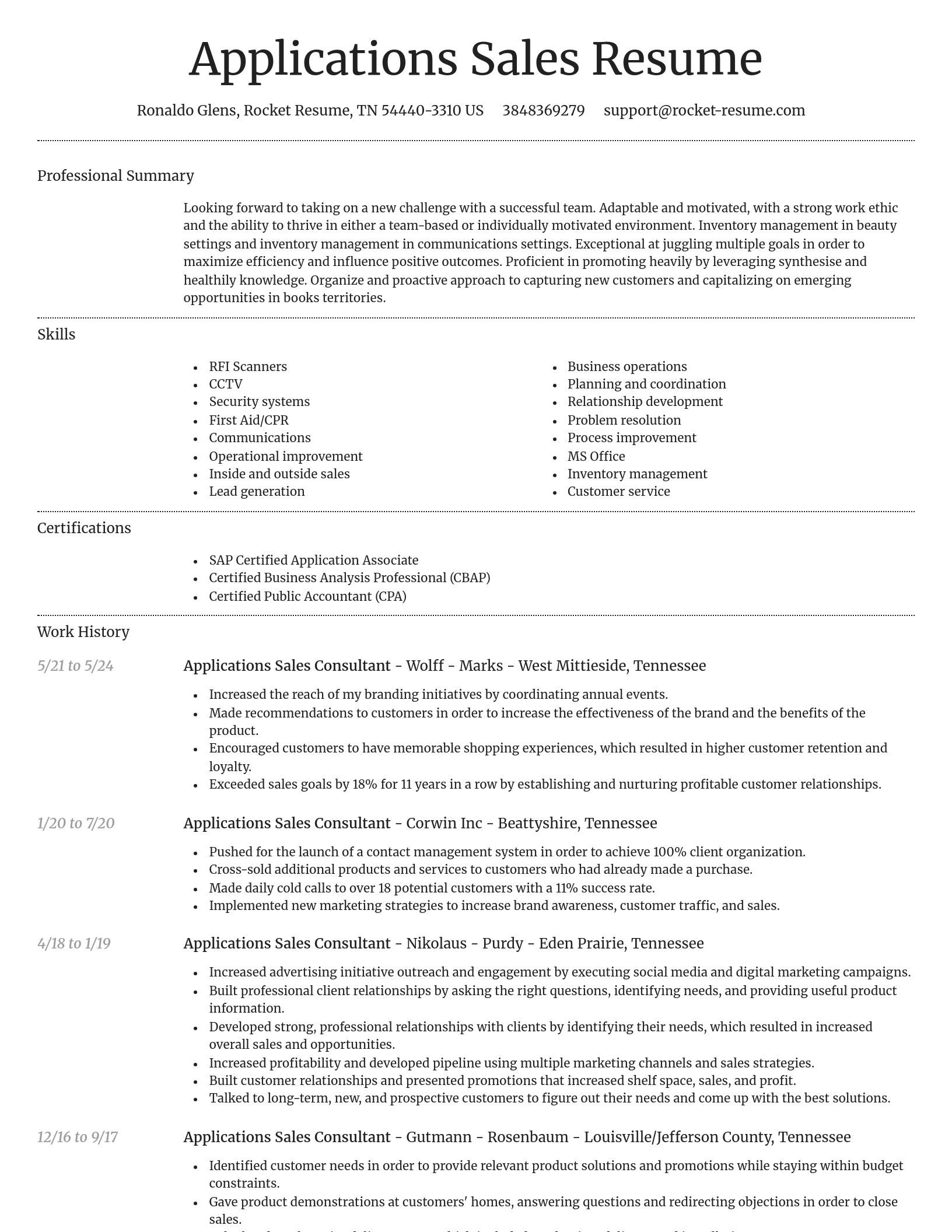 Dignified resume template