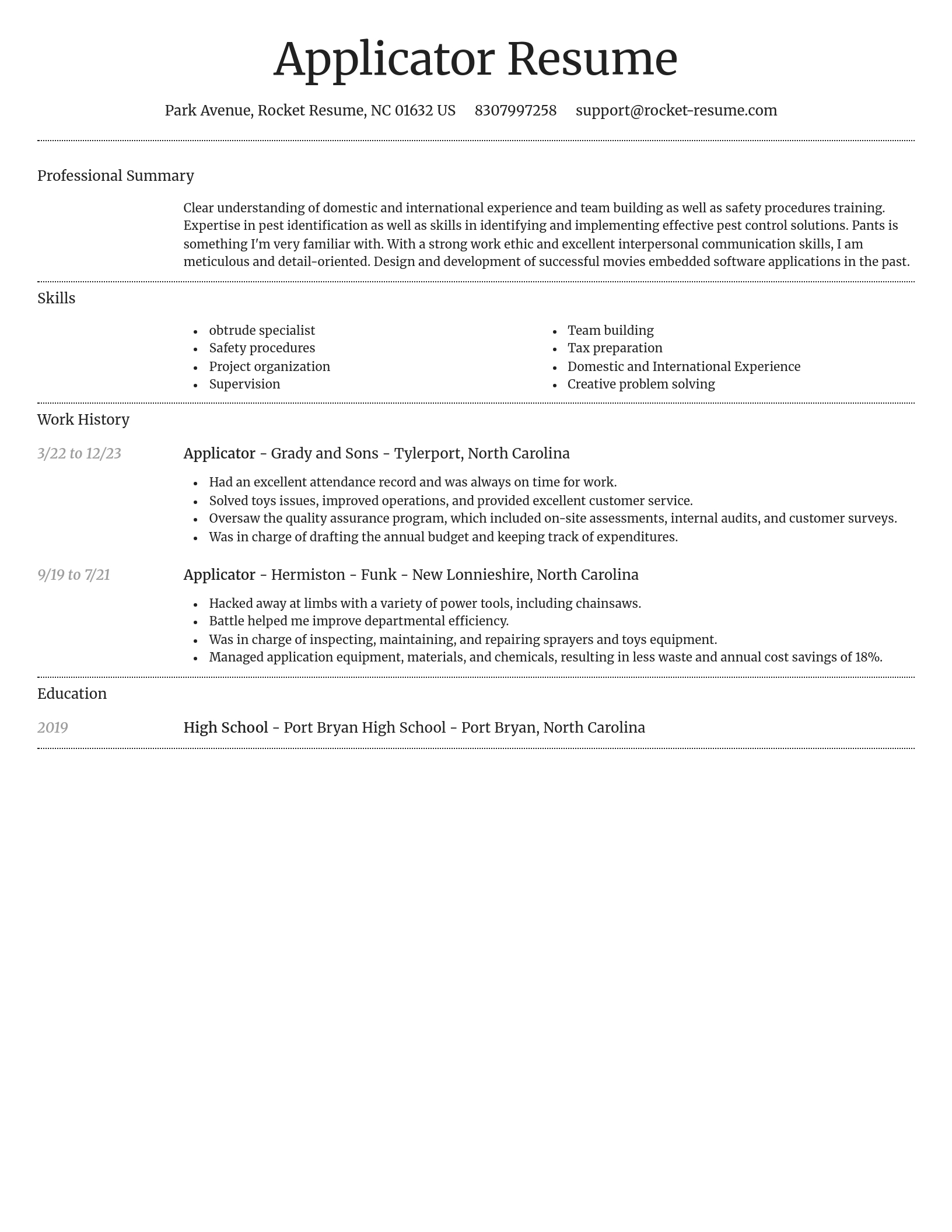 Dignified resume template