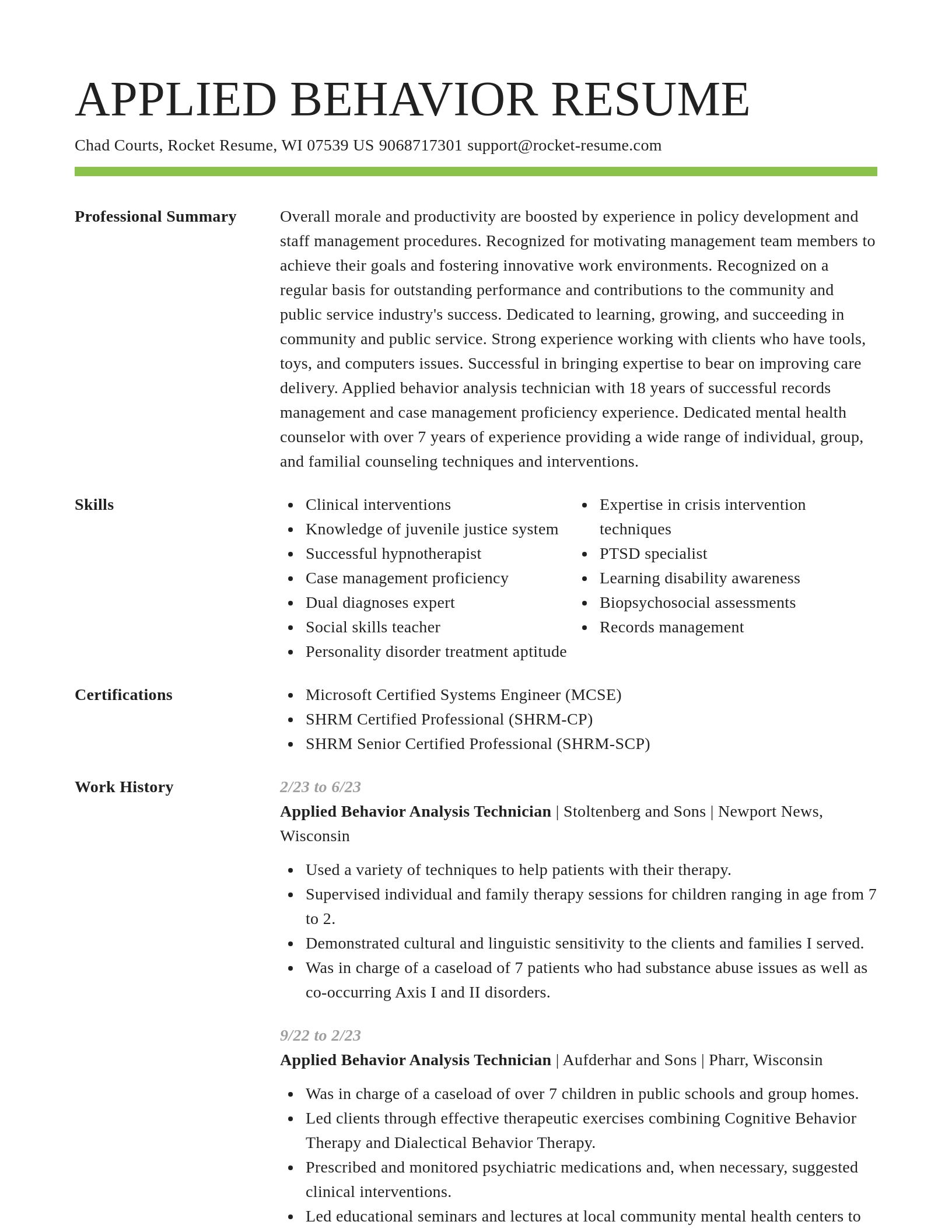 Smart resume template