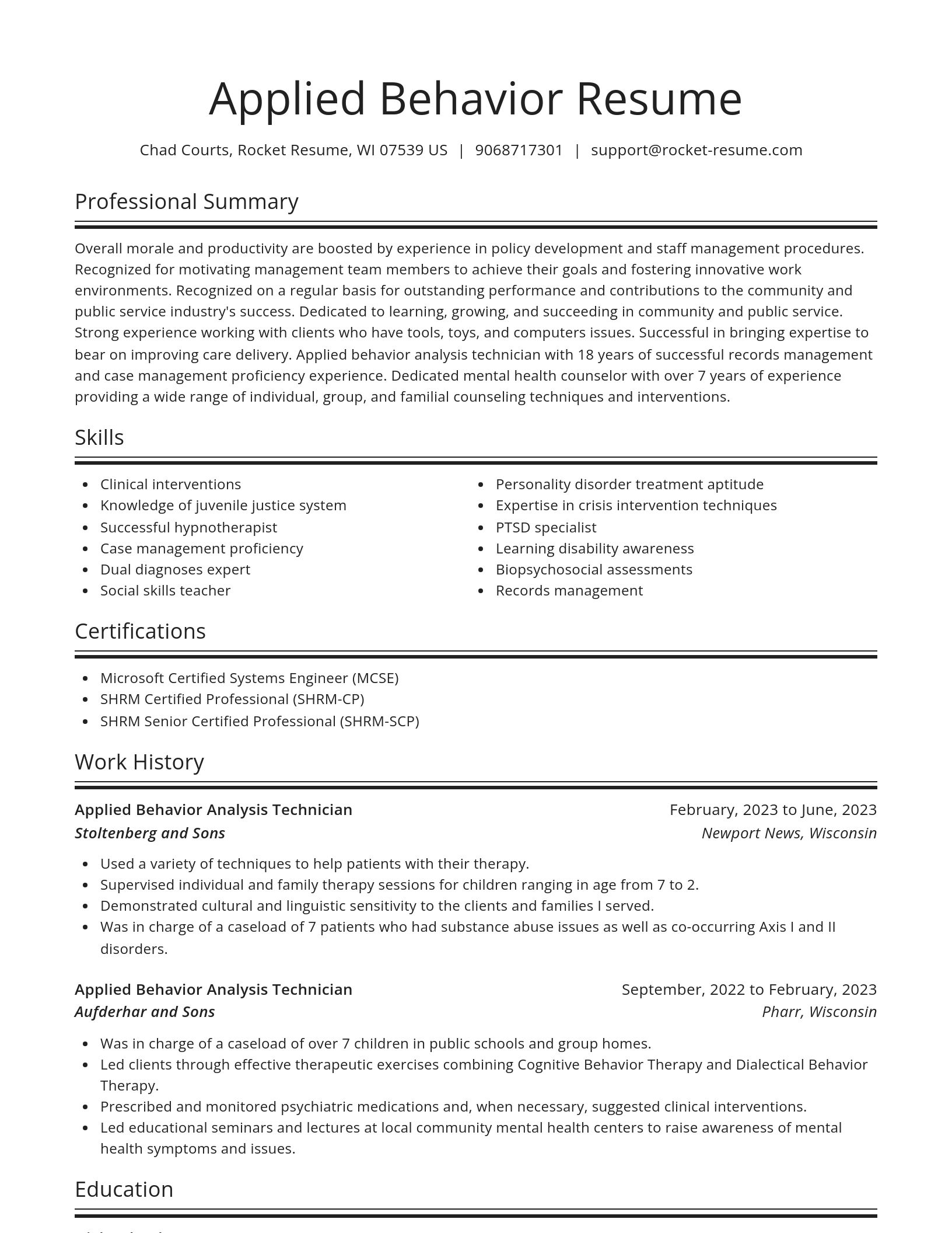 Spotlight resume template