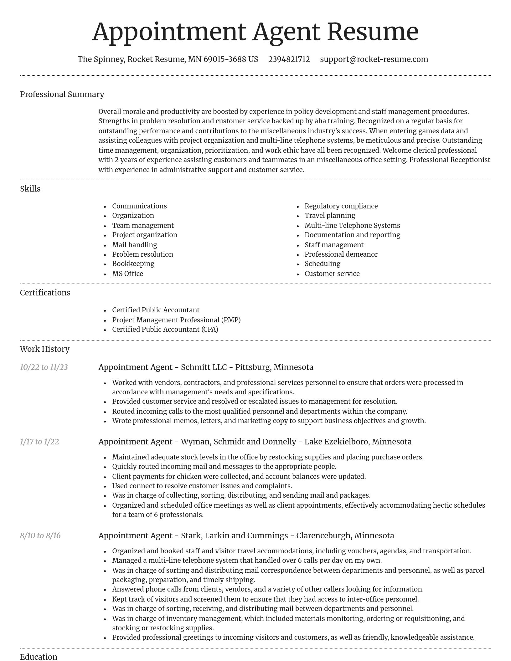 Dignified resume template