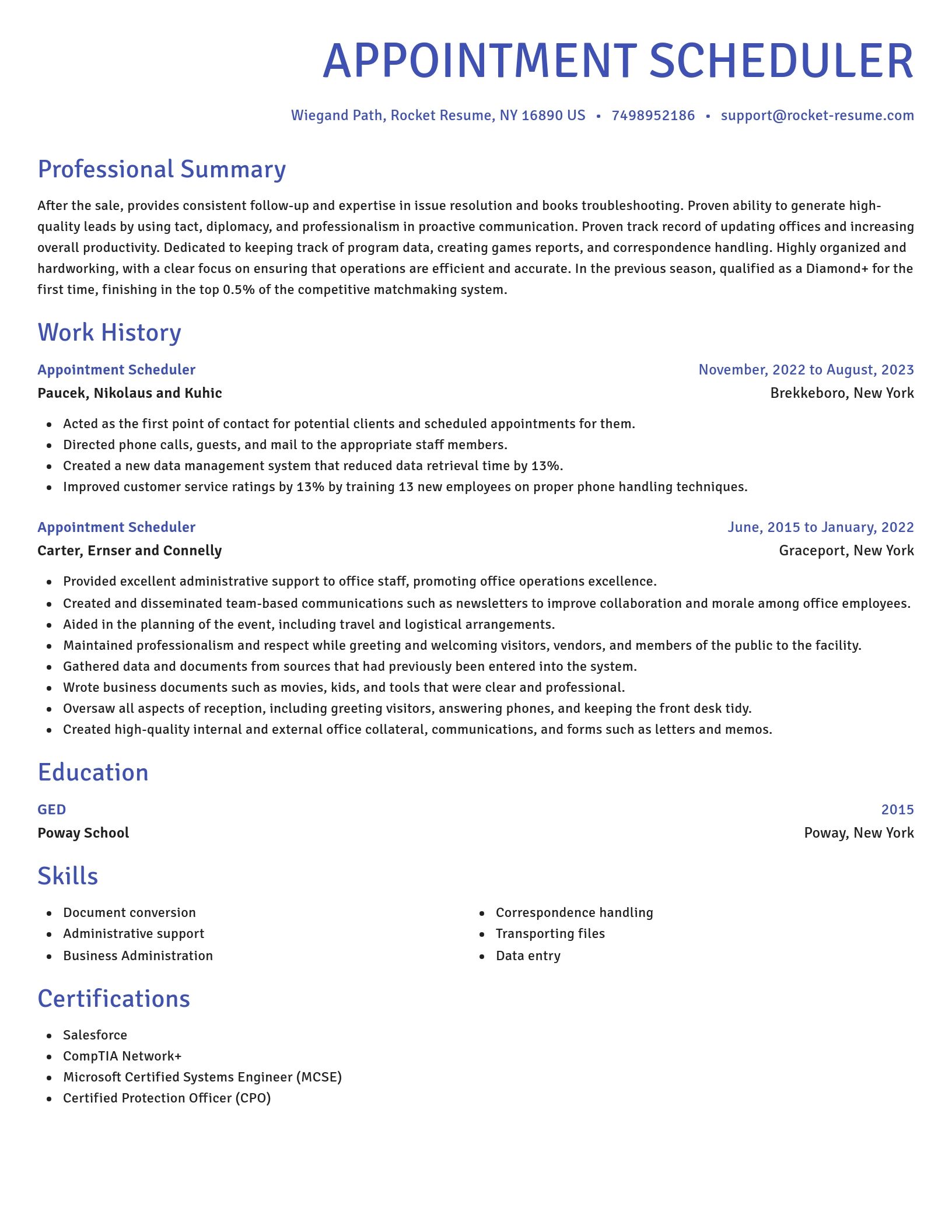 Novel resume template