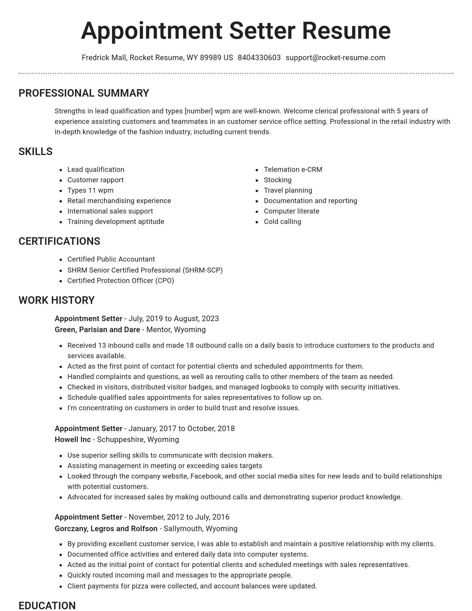 Brilliant resume template
