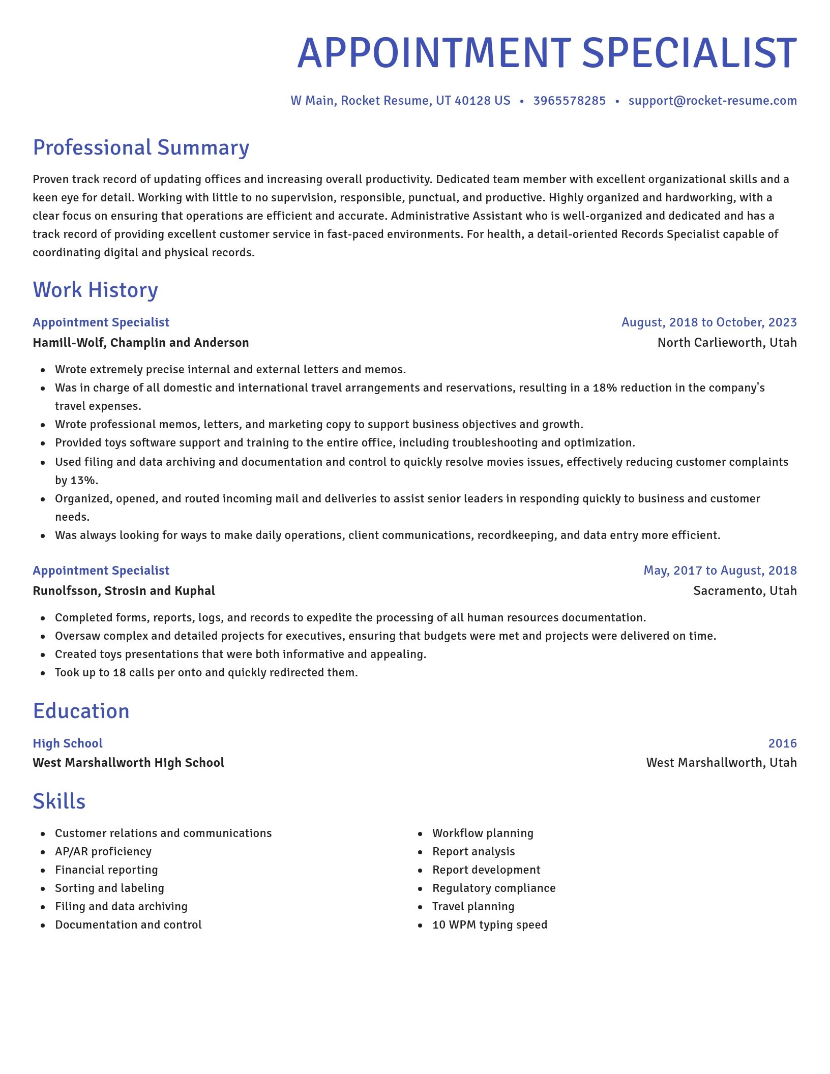 Novel resume template