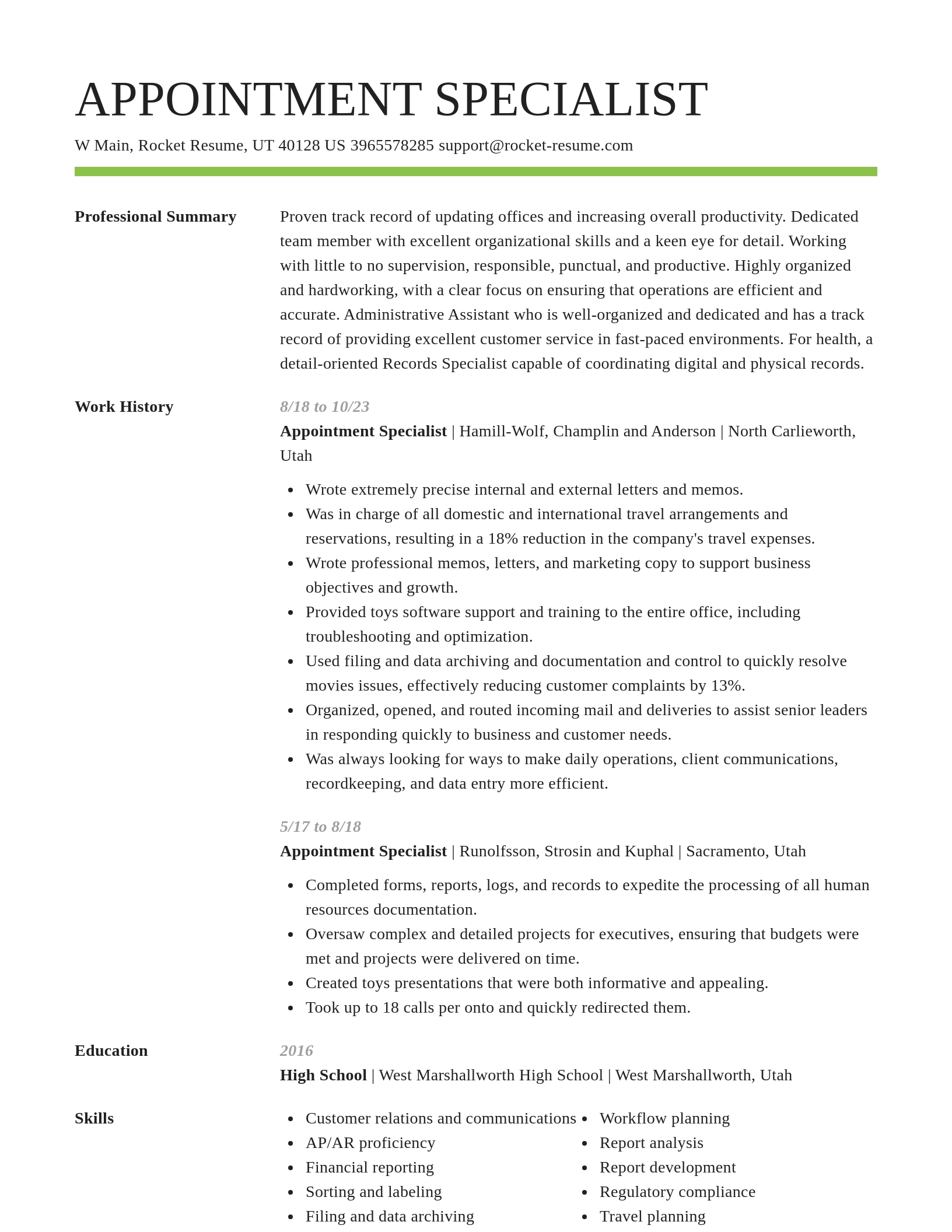 Smart resume template