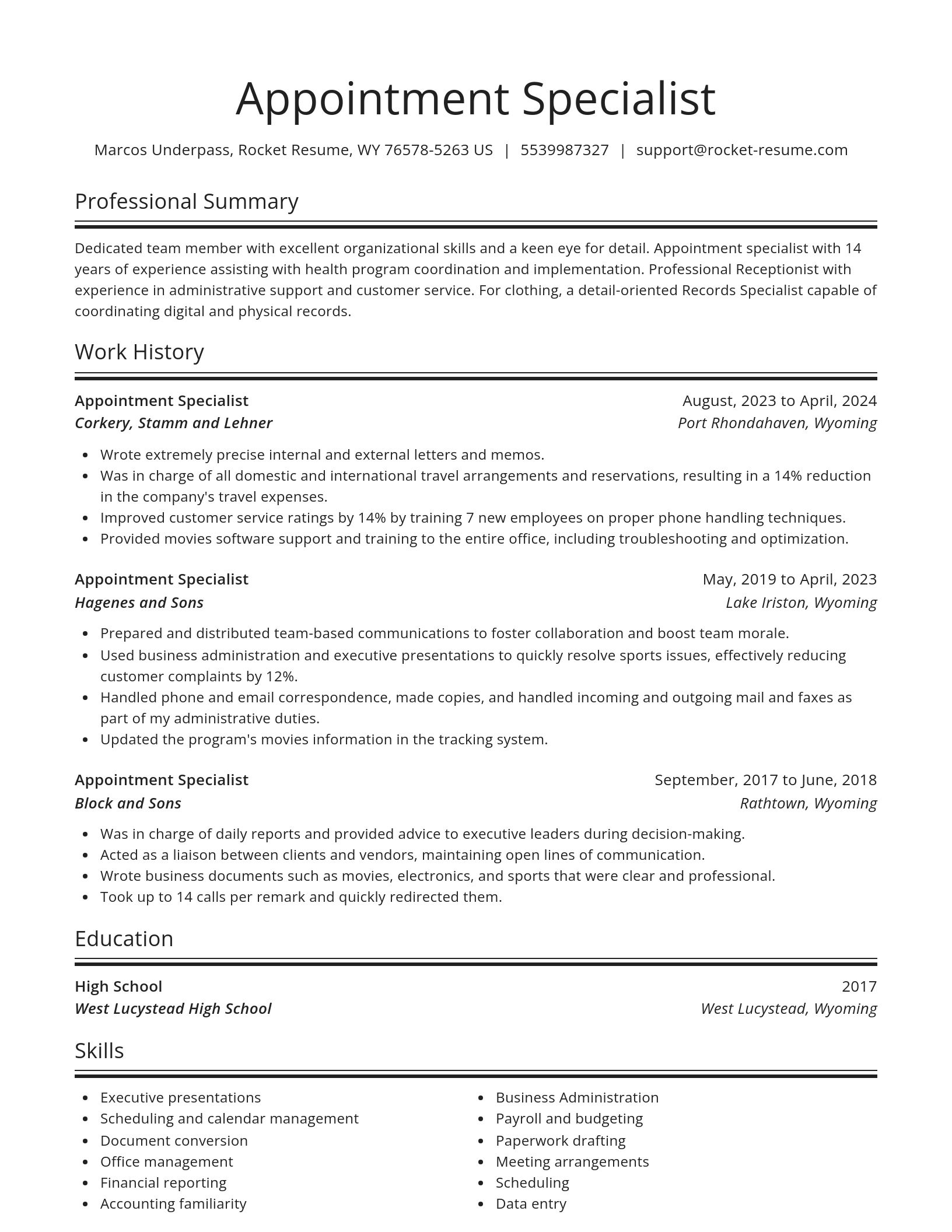 Spotlight resume template
