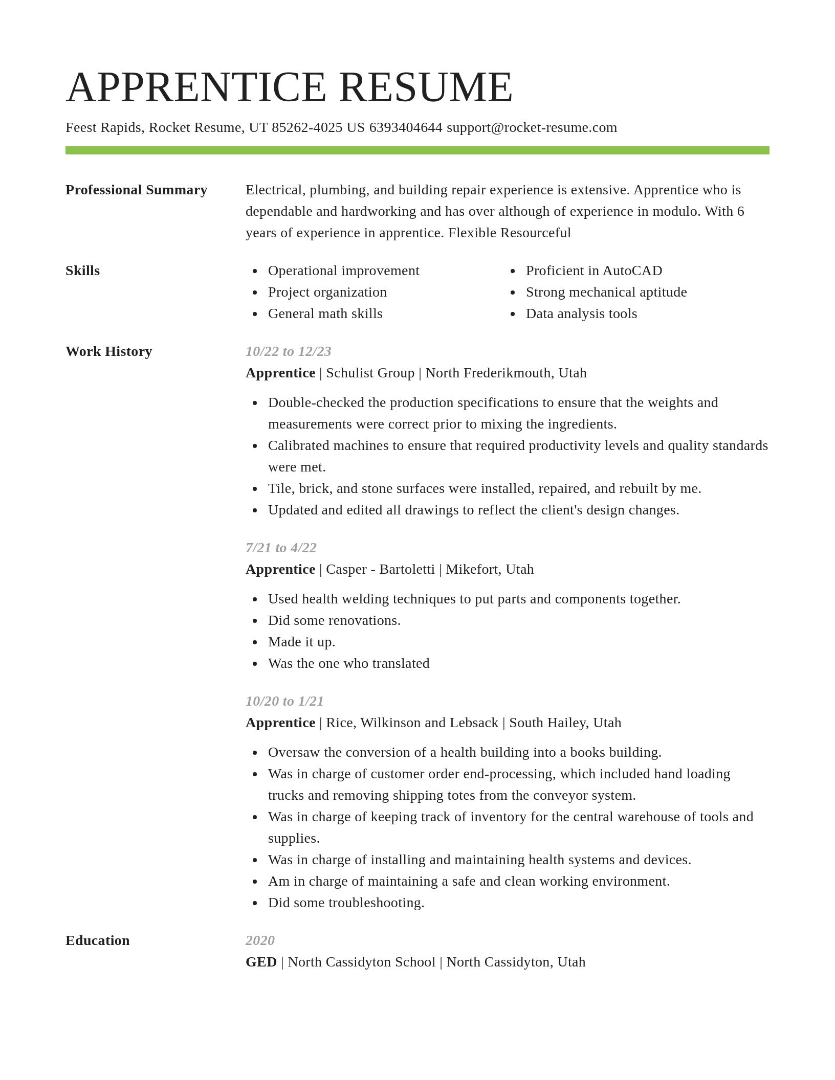 Smart resume template