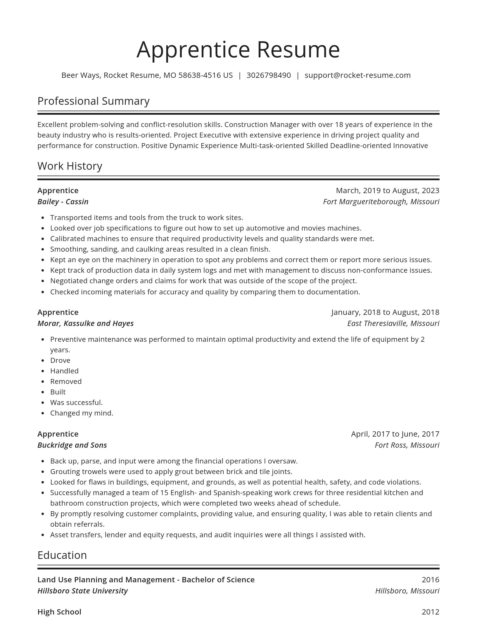 Spotlight resume template