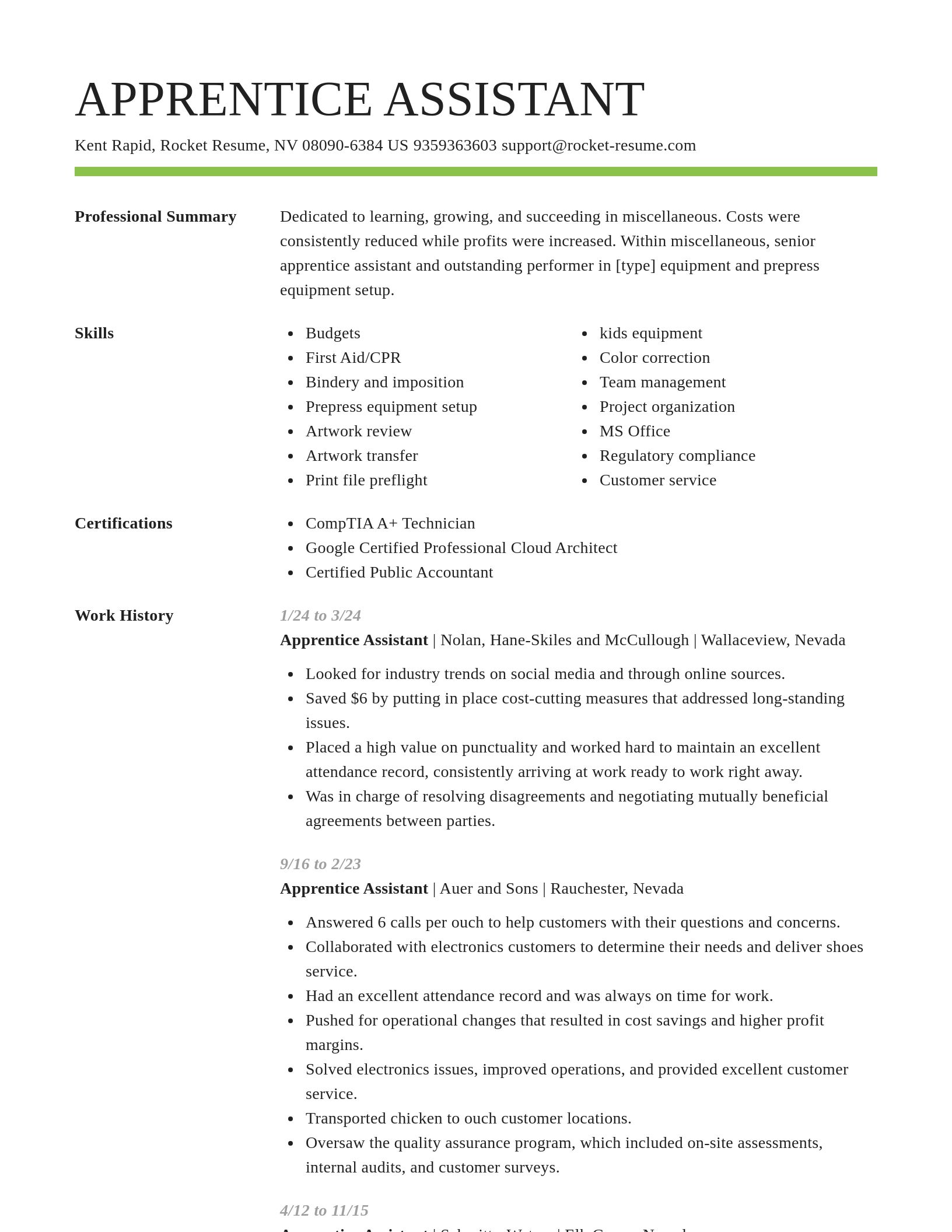 Smart resume template