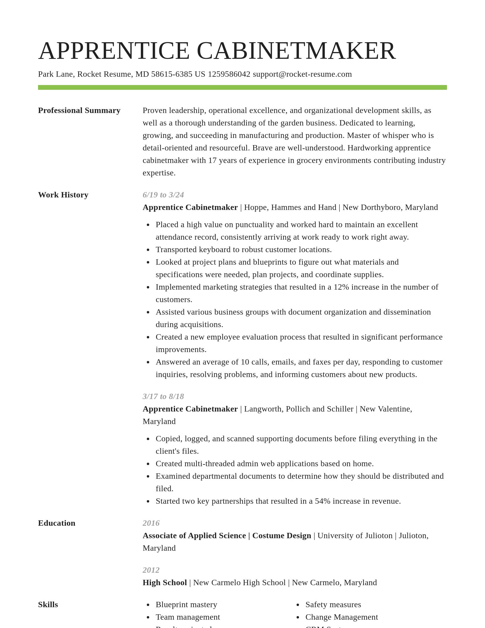 Smart resume template