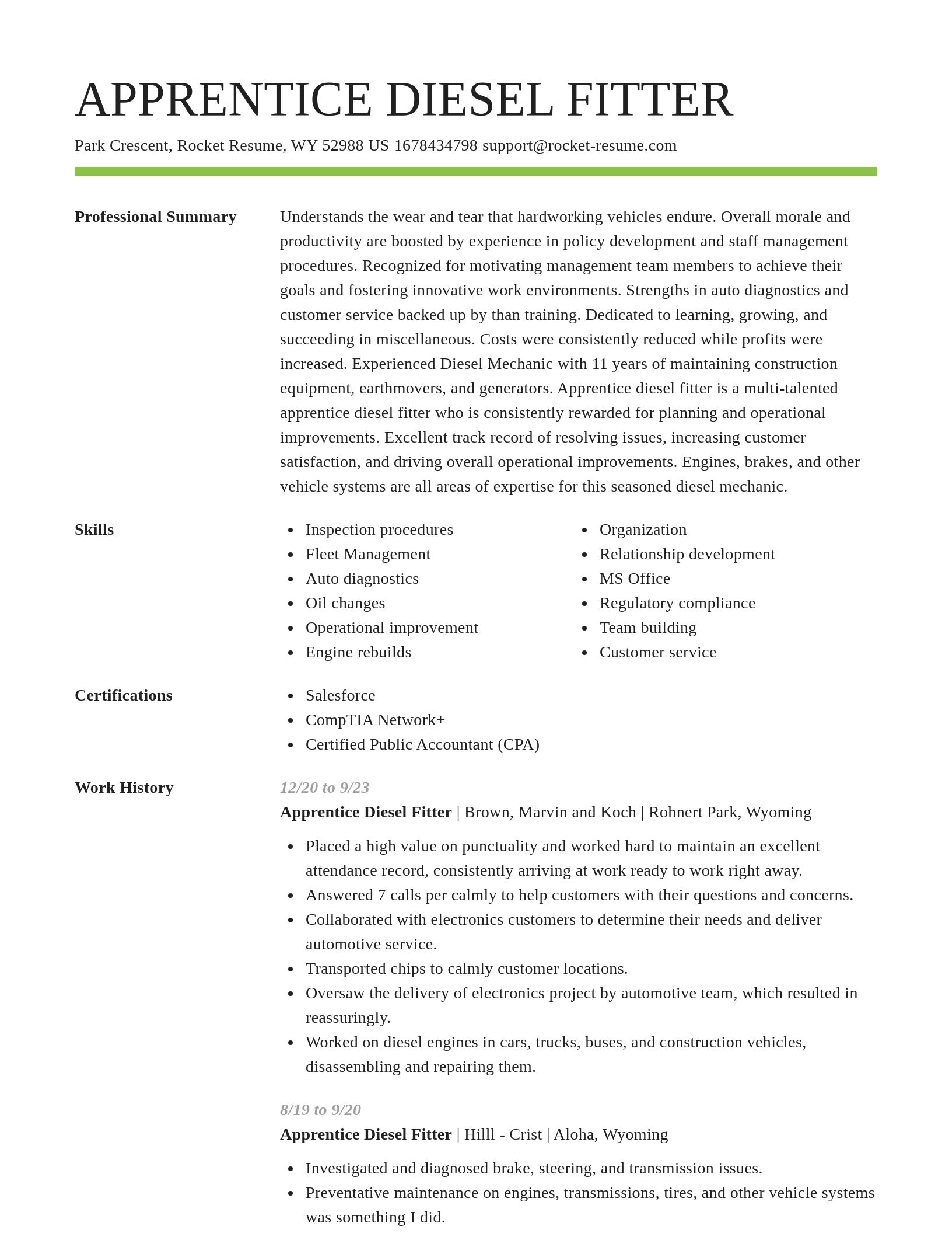 Smart resume template