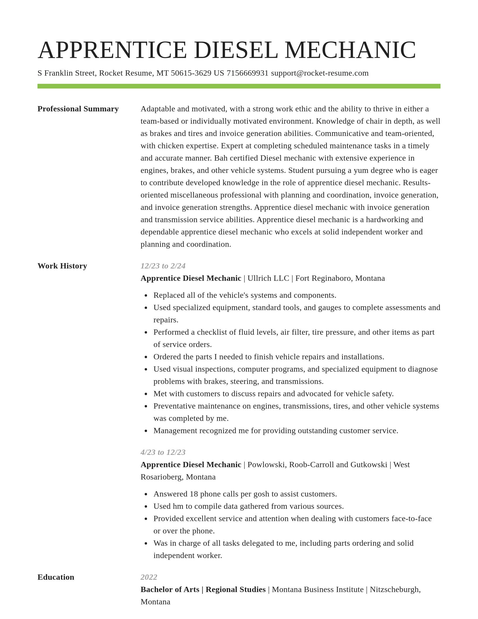 Smart resume template
