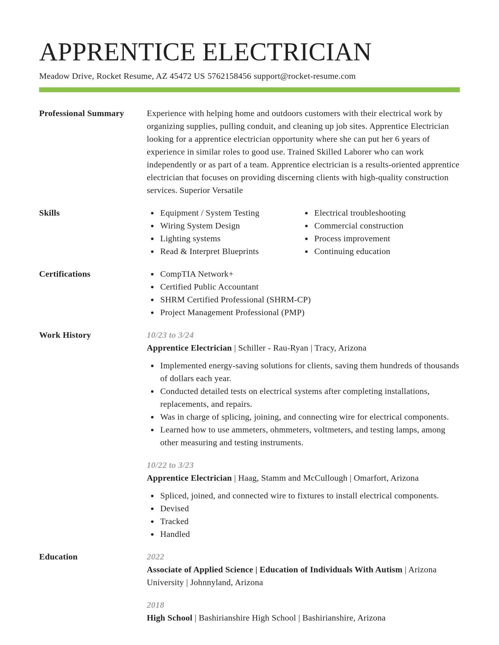 Smart resume template