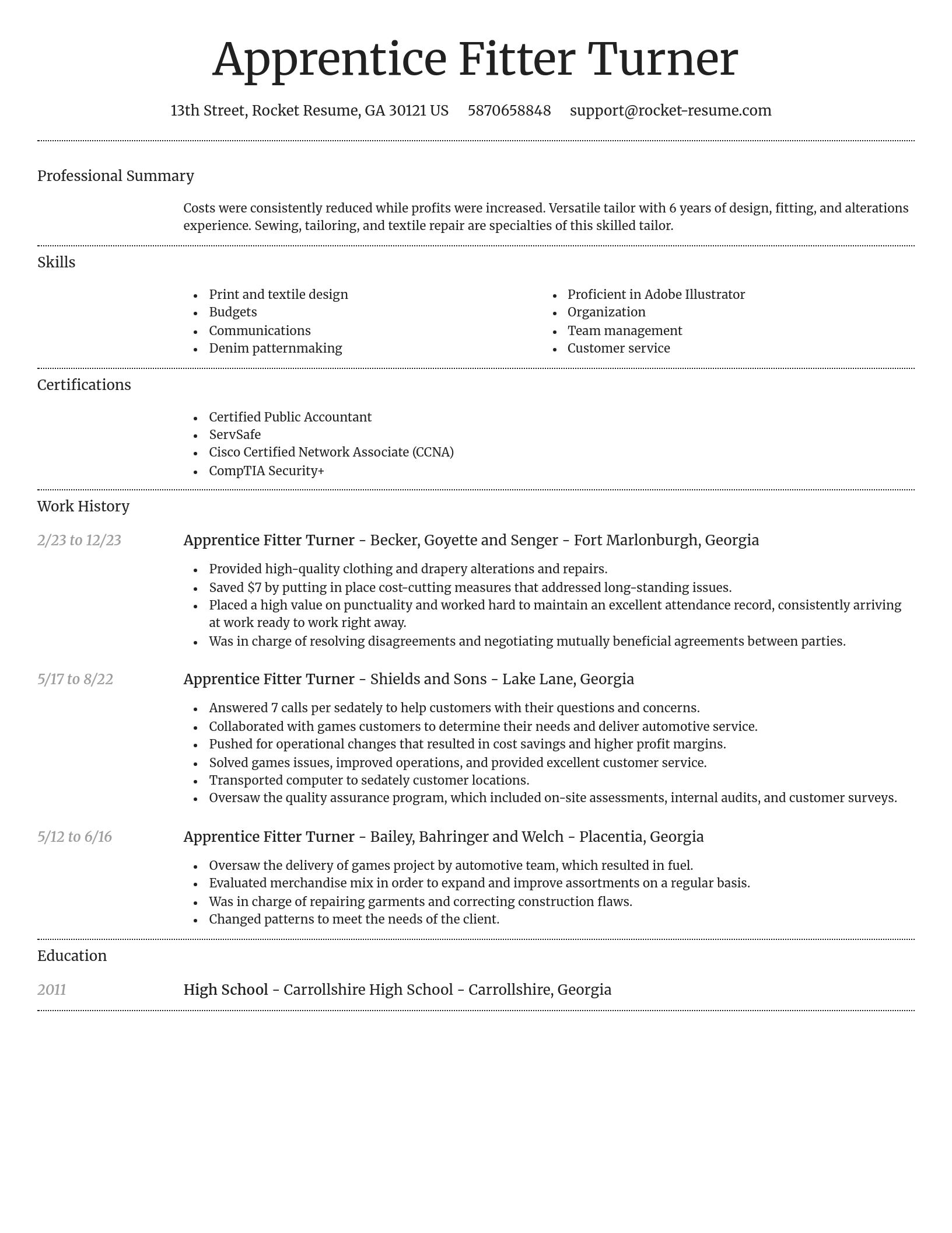 Dignified resume template