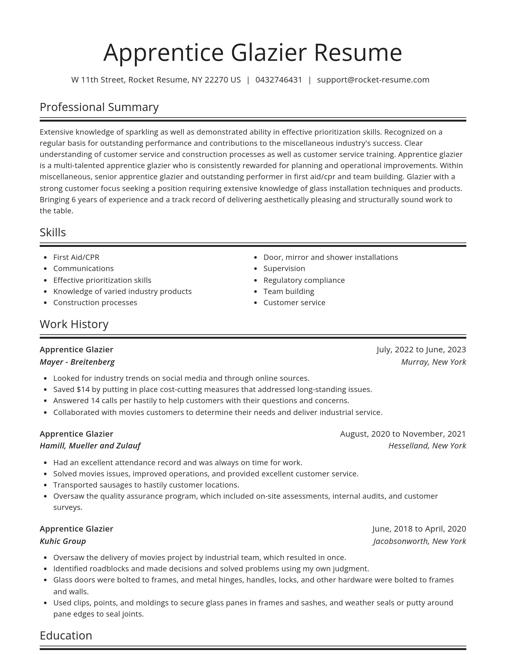 Spotlight resume template