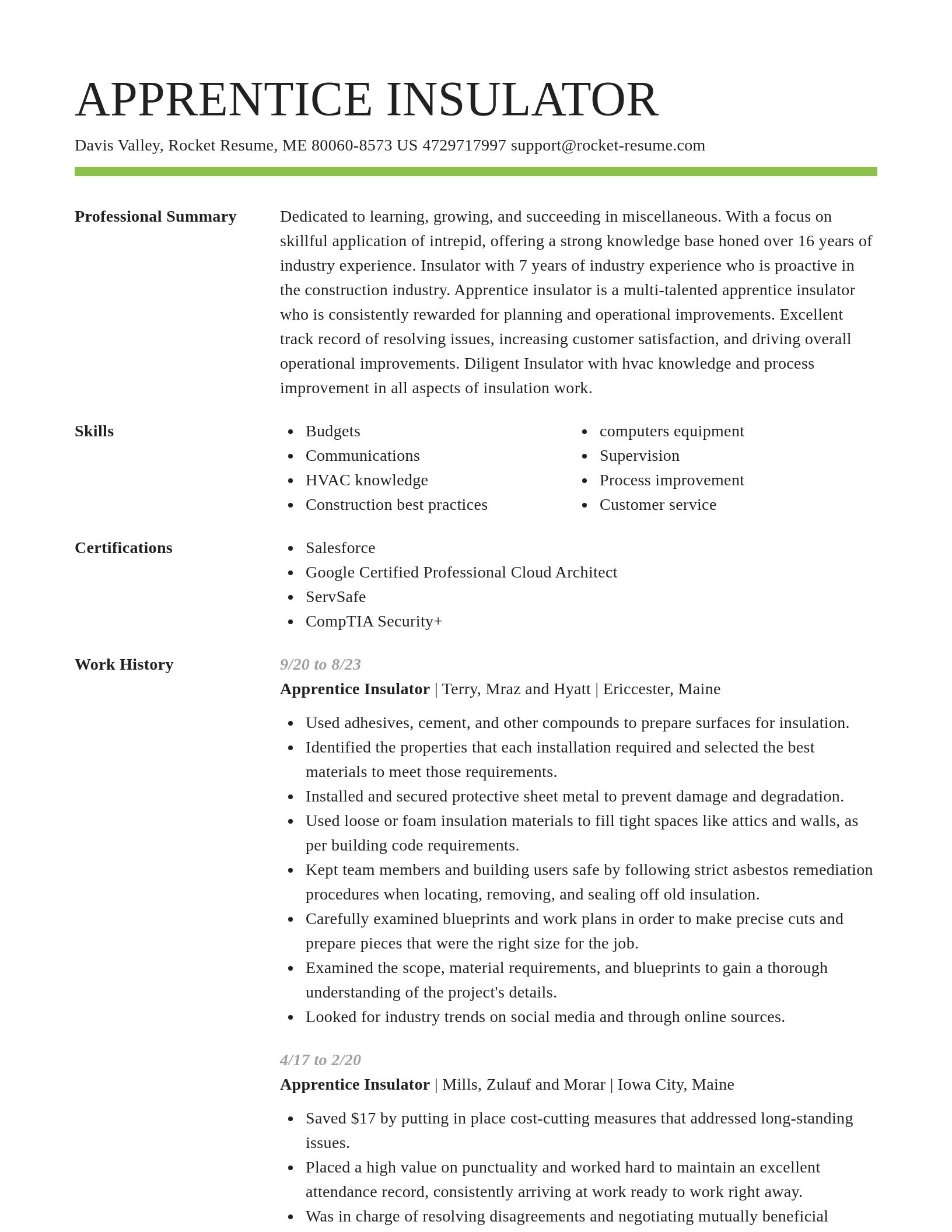 Smart resume template