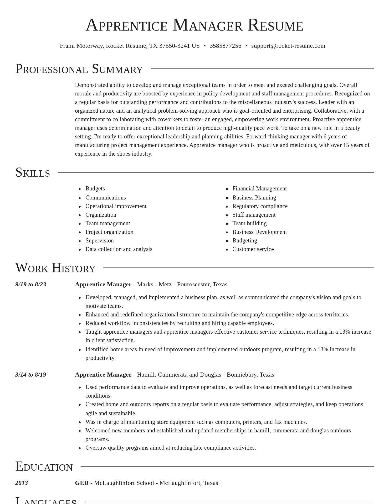 Director resume template