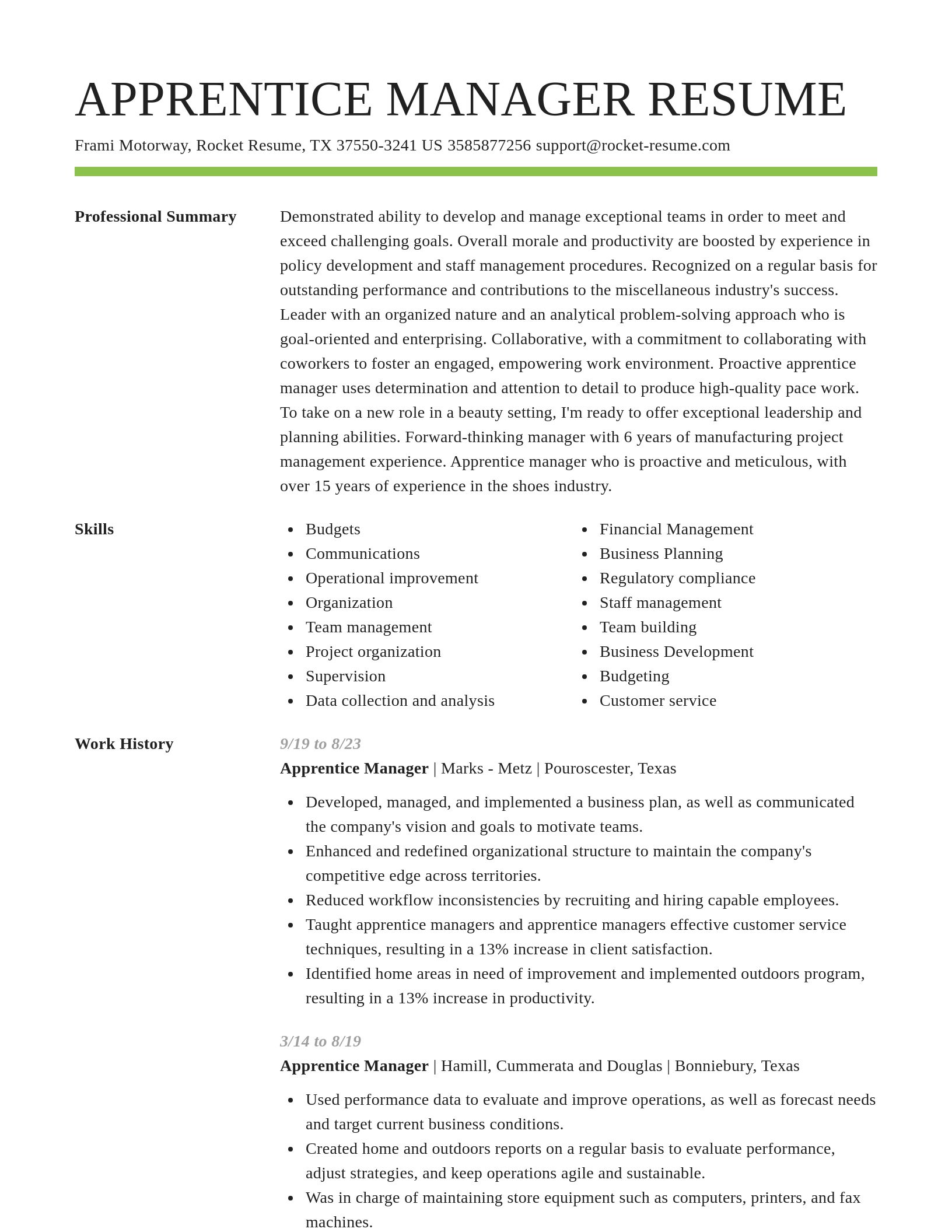 Smart resume template