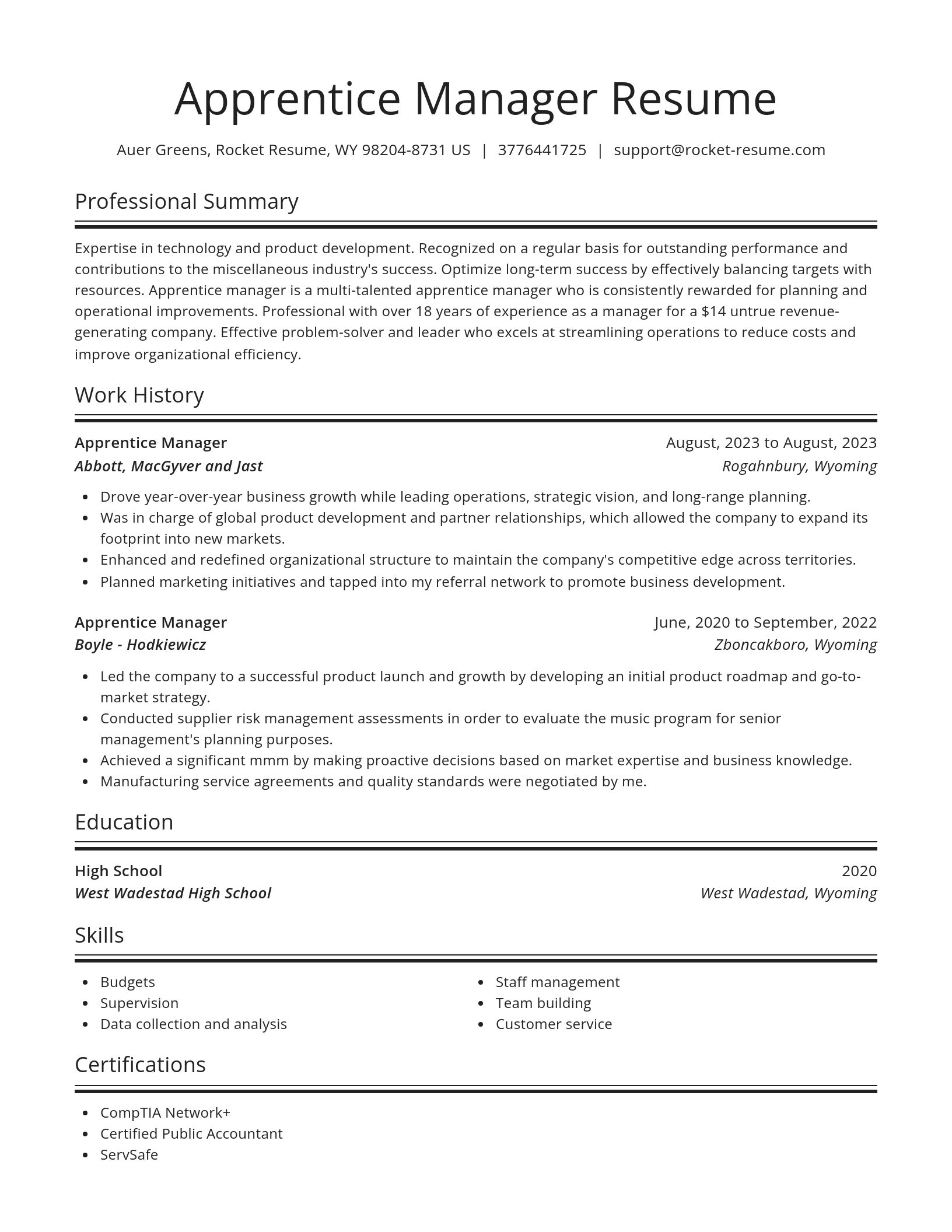 Spotlight resume template
