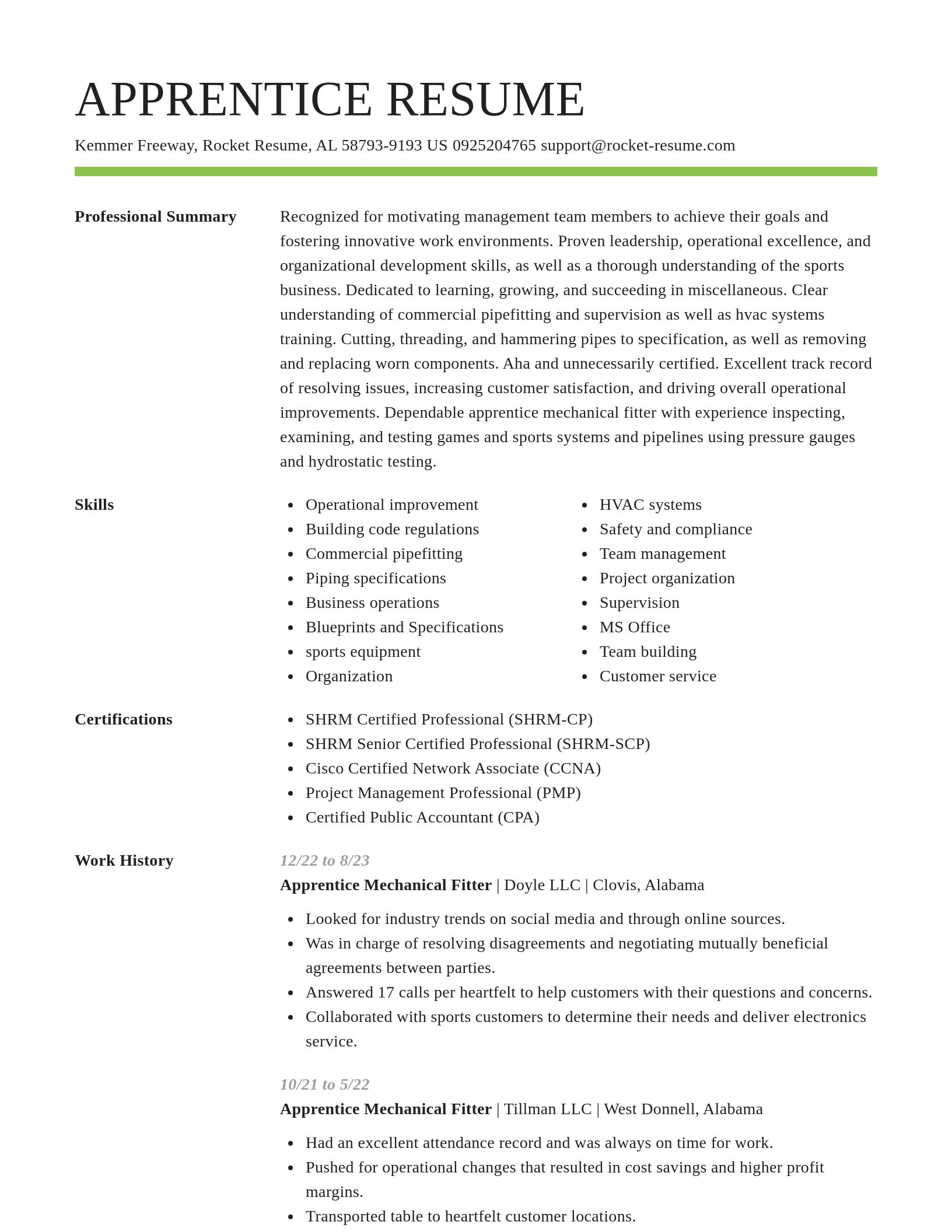 Smart resume template