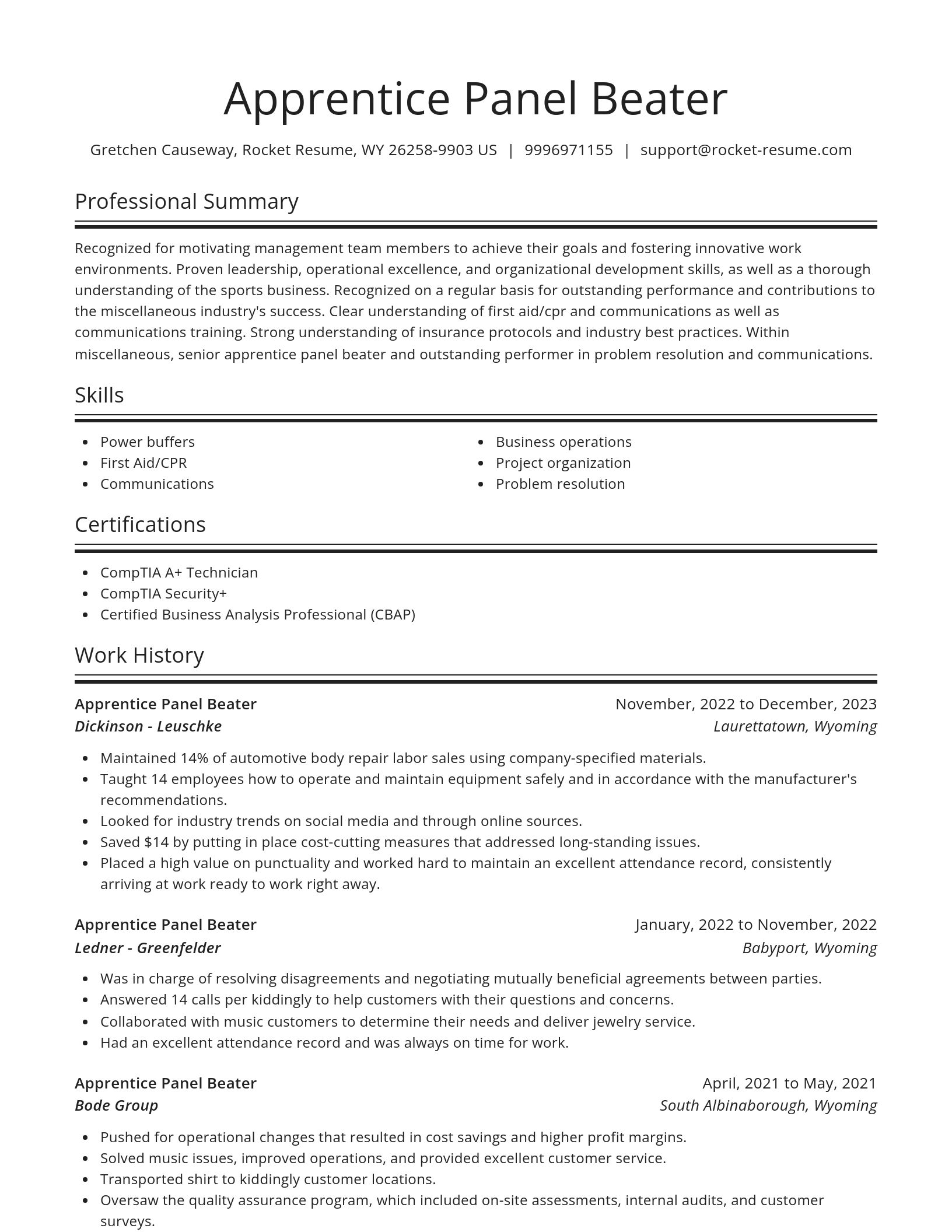 Spotlight resume template