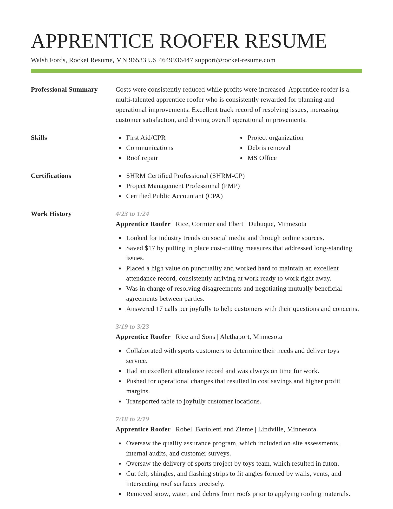 Smart resume template