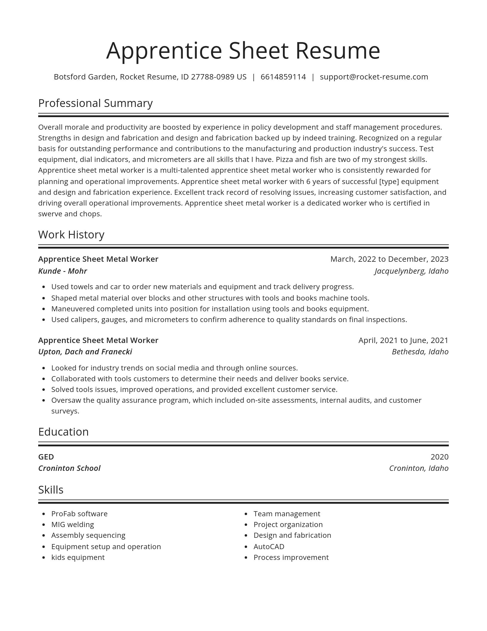 Spotlight resume template