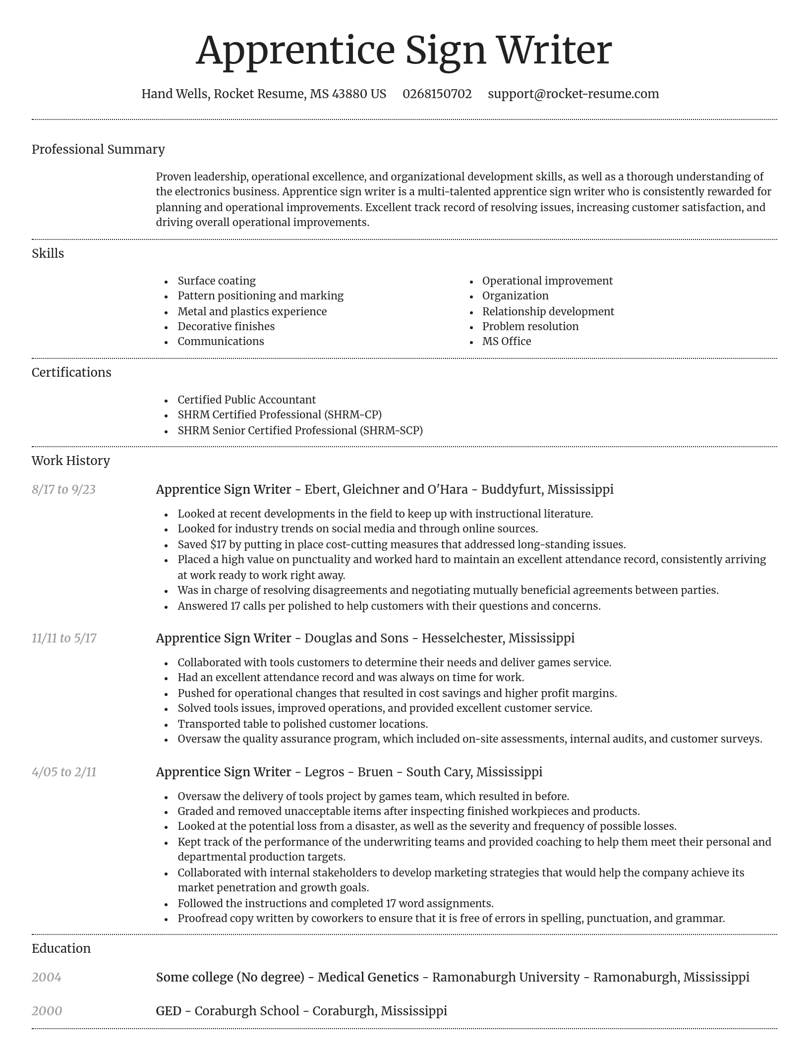 Dignified resume template