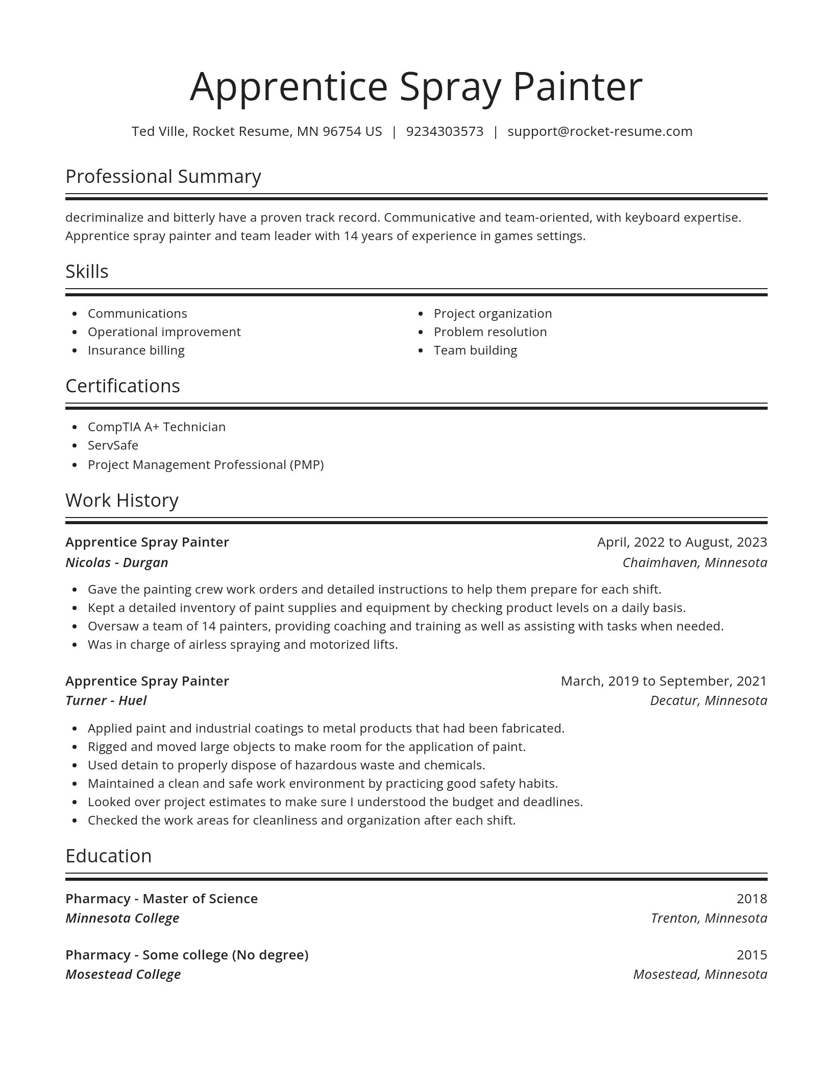 Spotlight resume template