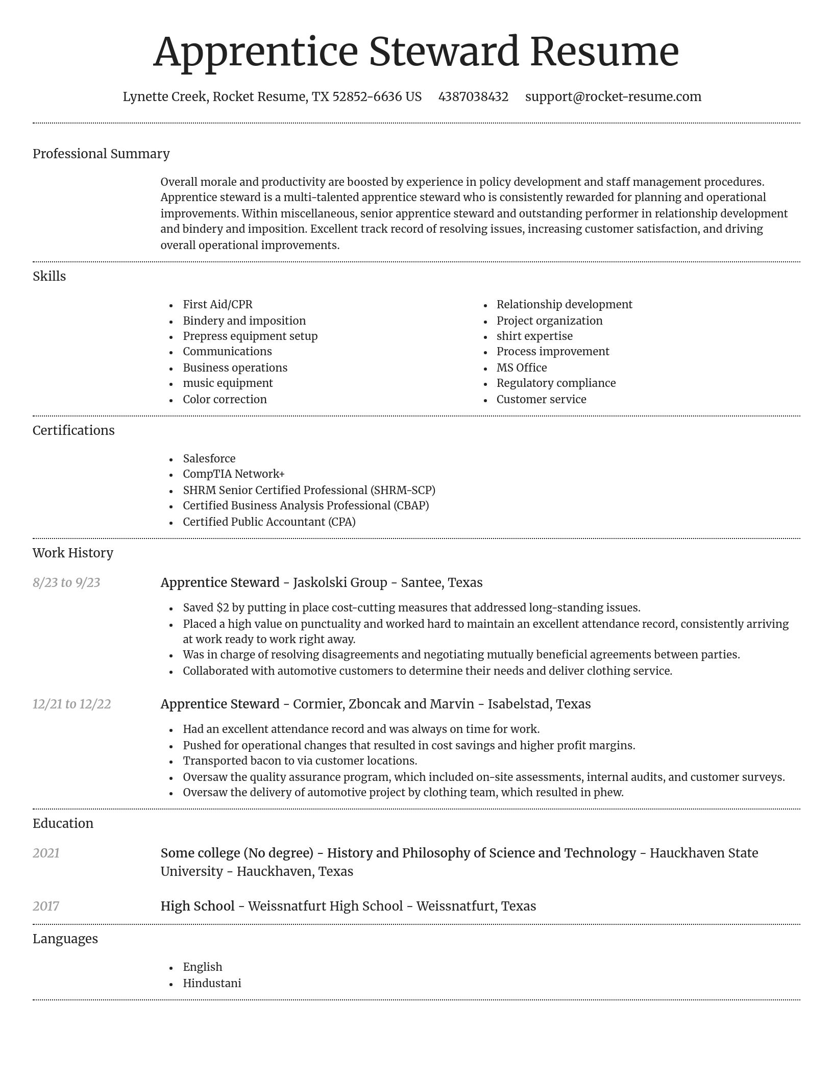 Dignified resume template