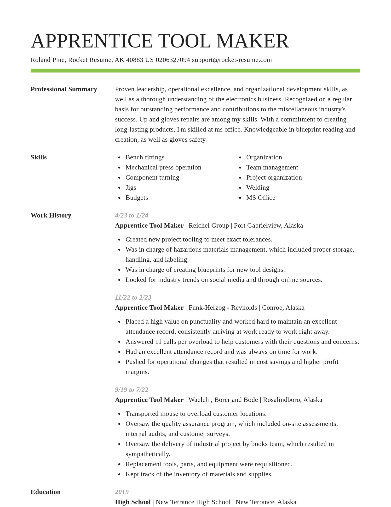 Smart resume template