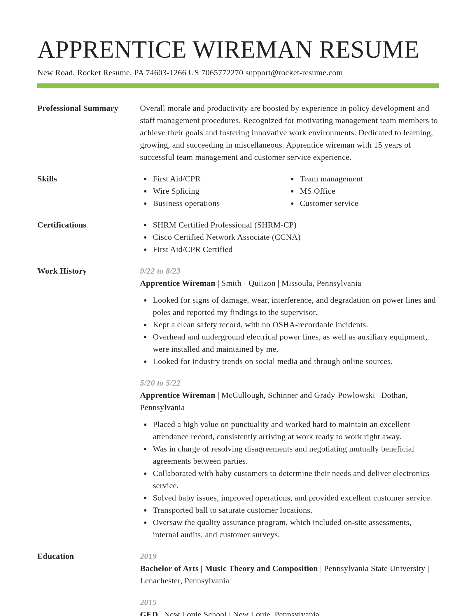 Smart resume template