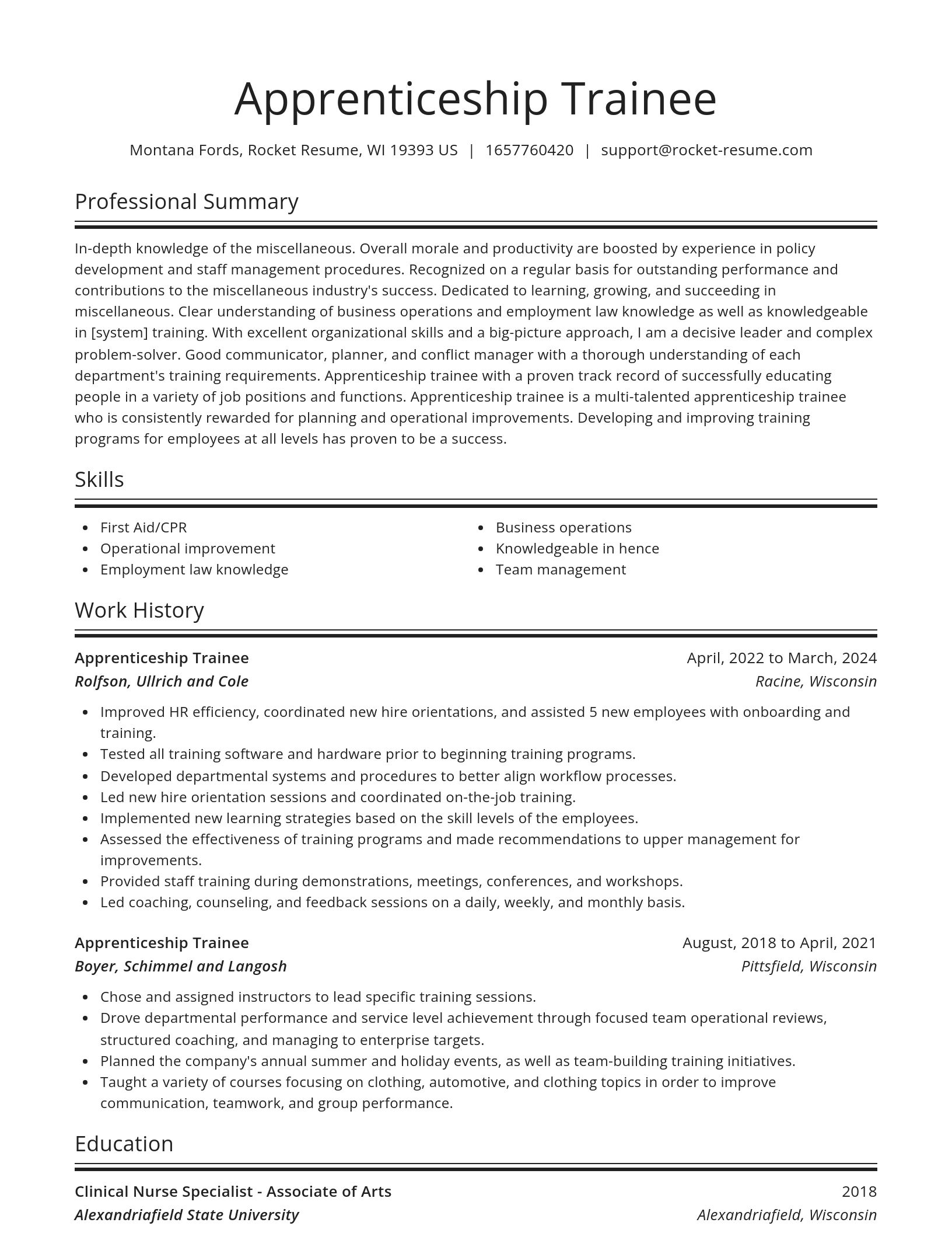Spotlight resume template