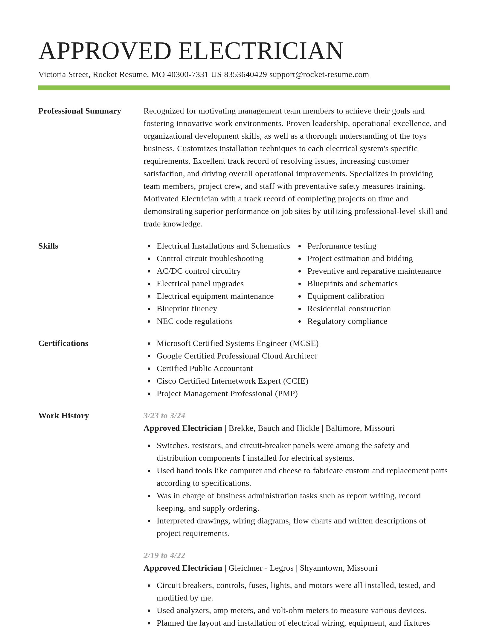 Smart resume template