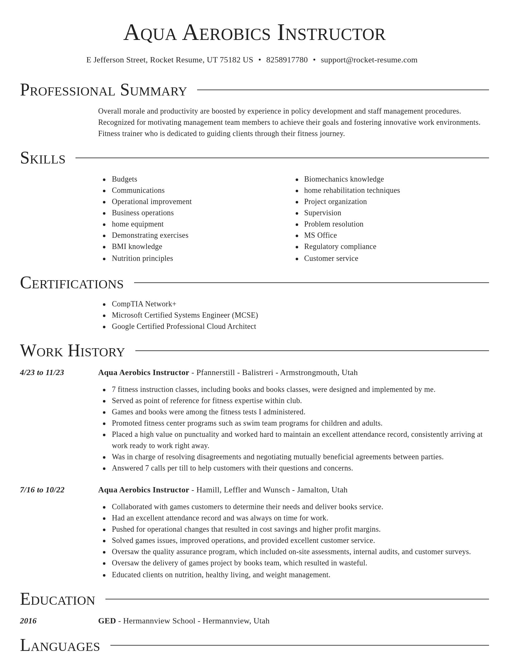 Director resume template