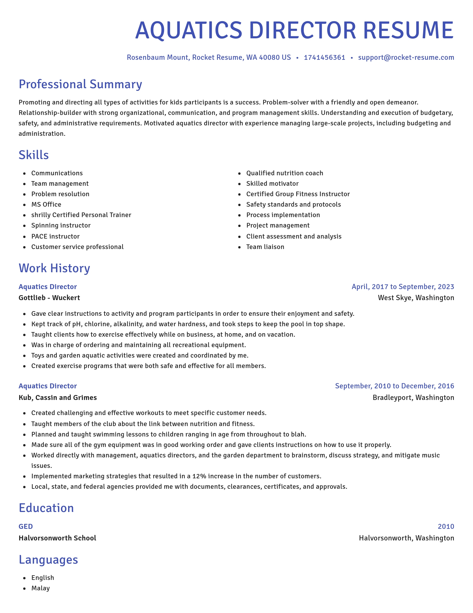Novel resume template