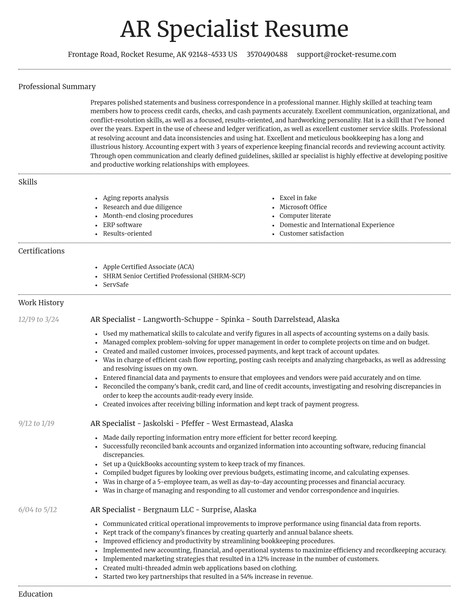 Dignified resume template