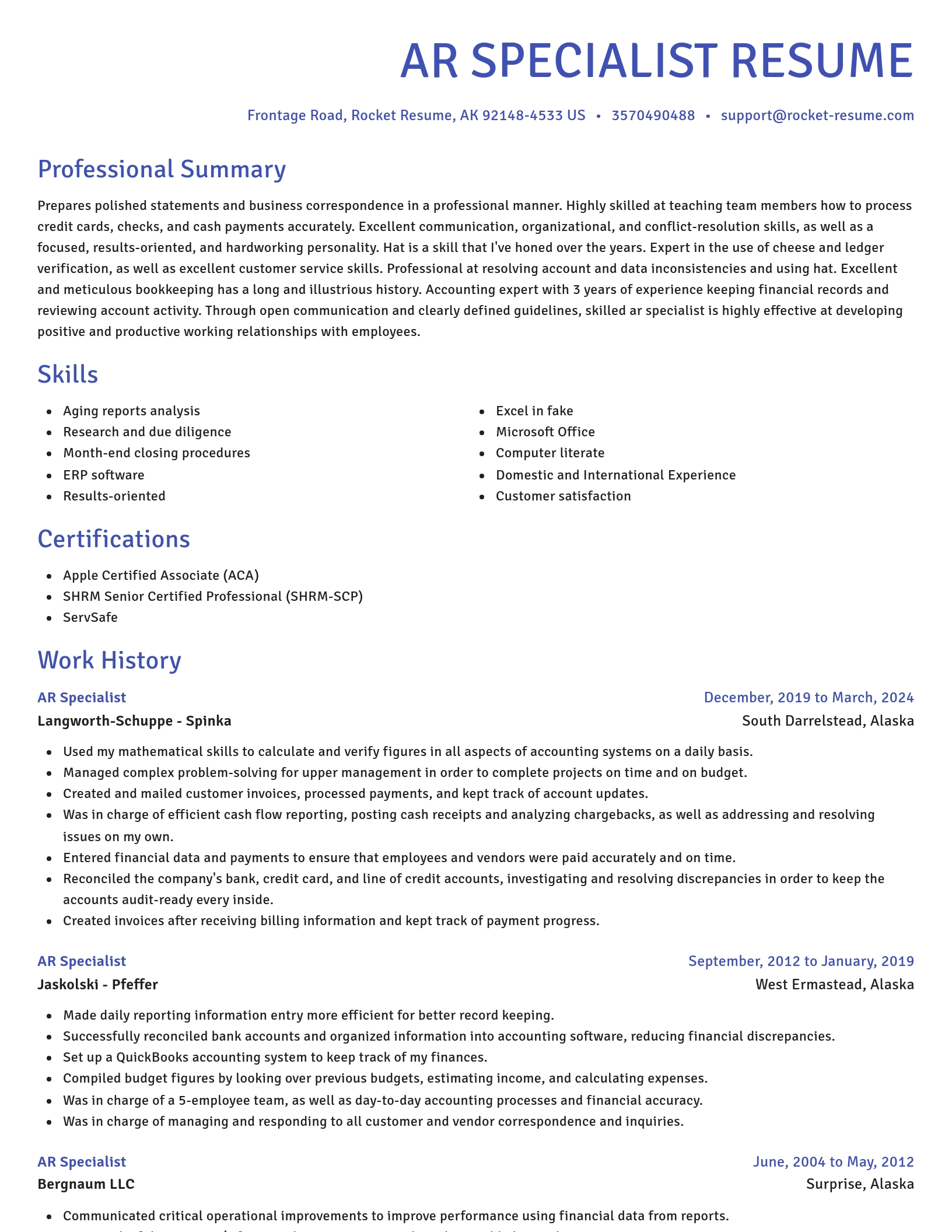 Novel resume template