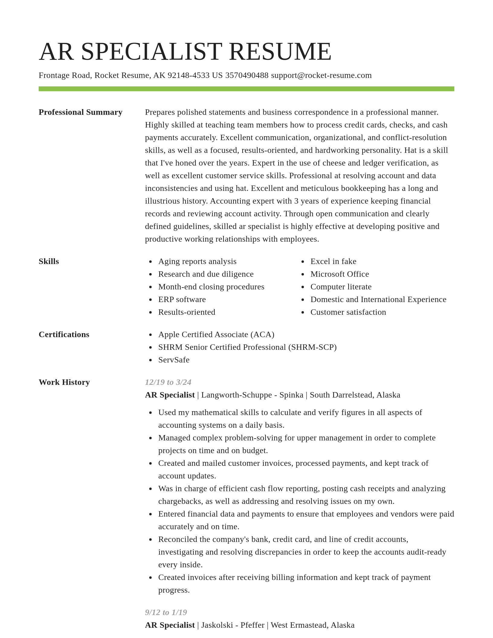 Smart resume template