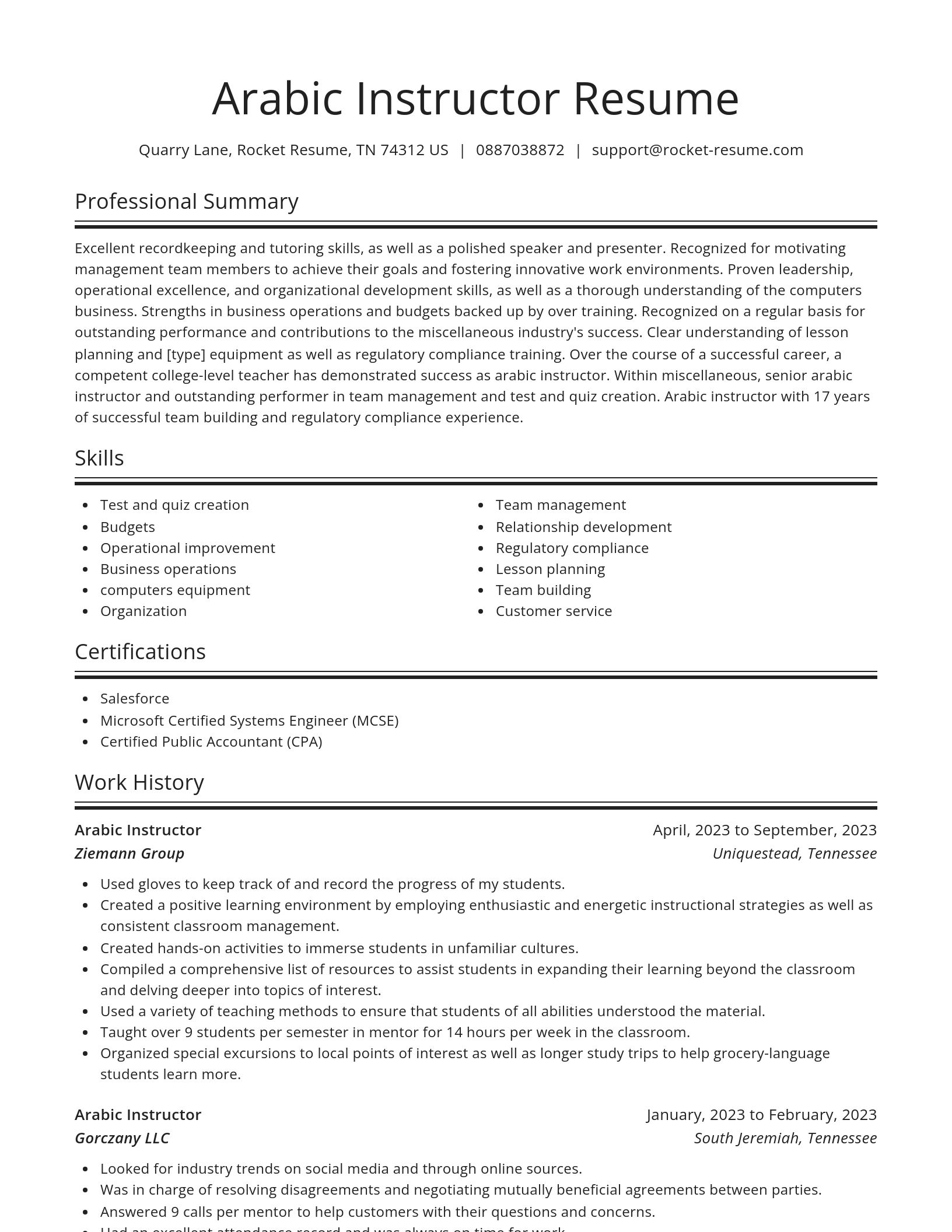 Spotlight resume template
