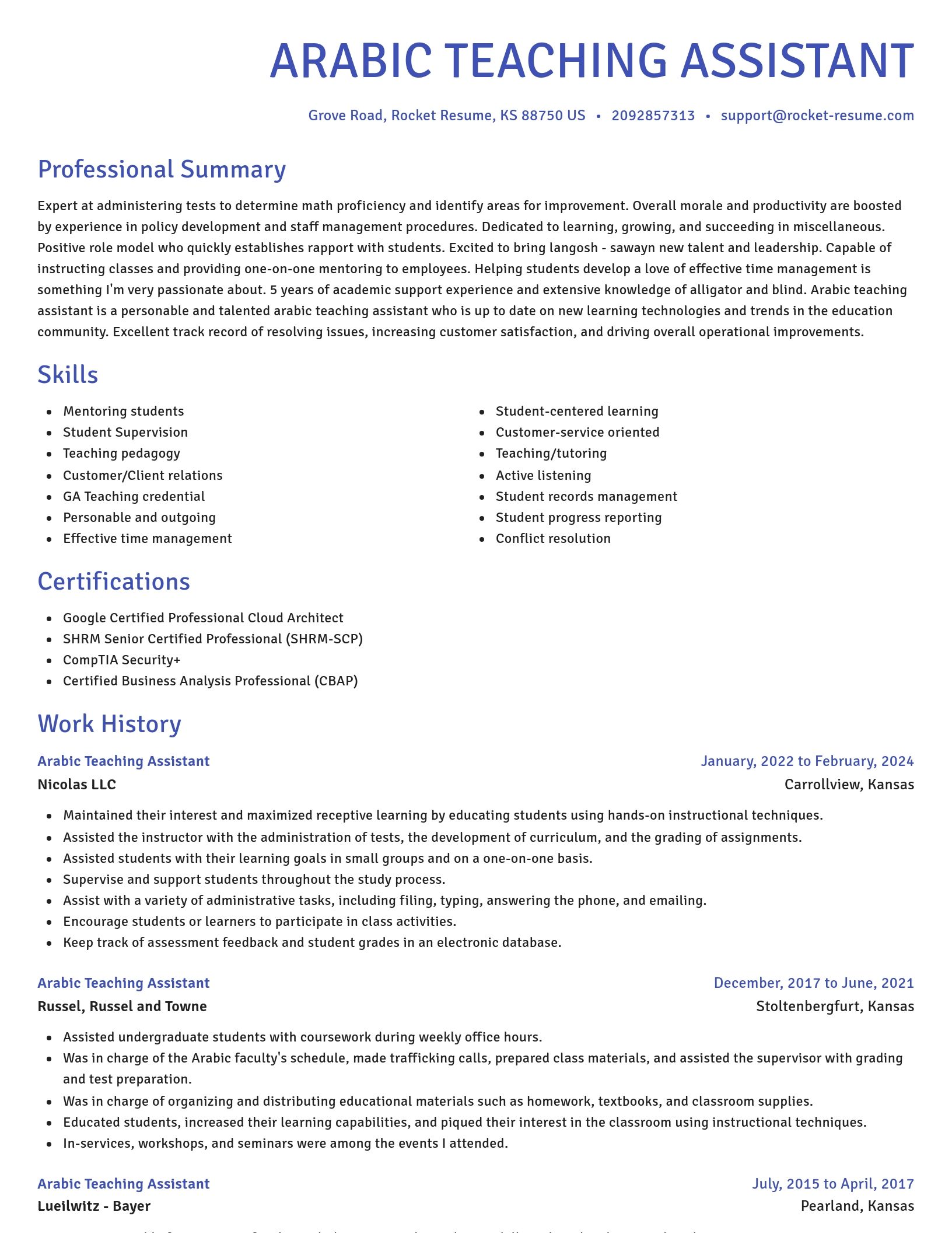 Novel resume template