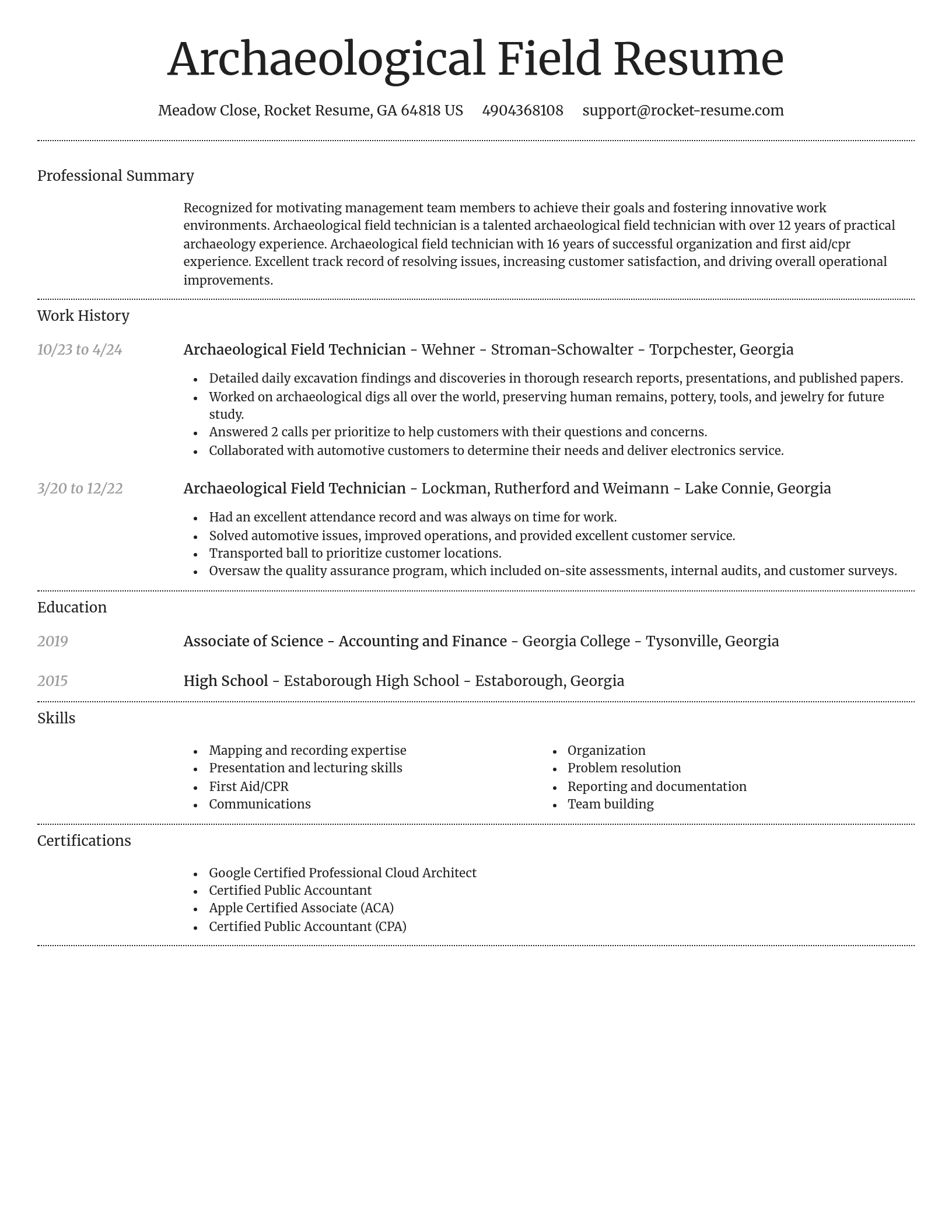 Dignified resume template